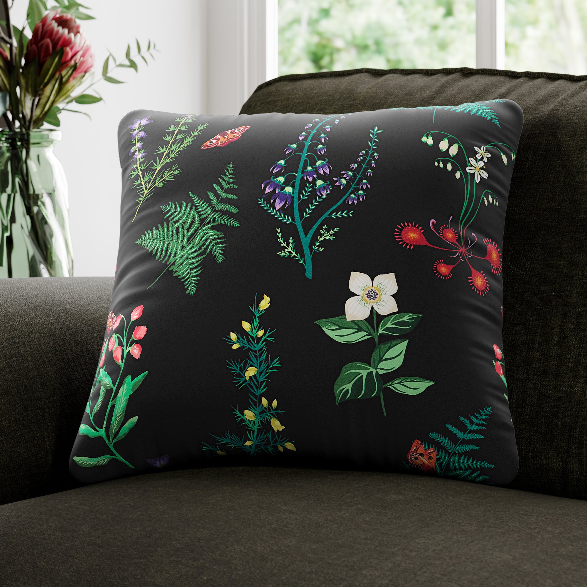 Moorland Velvet Made to Order Cushion Cover Moorland Velvet Black