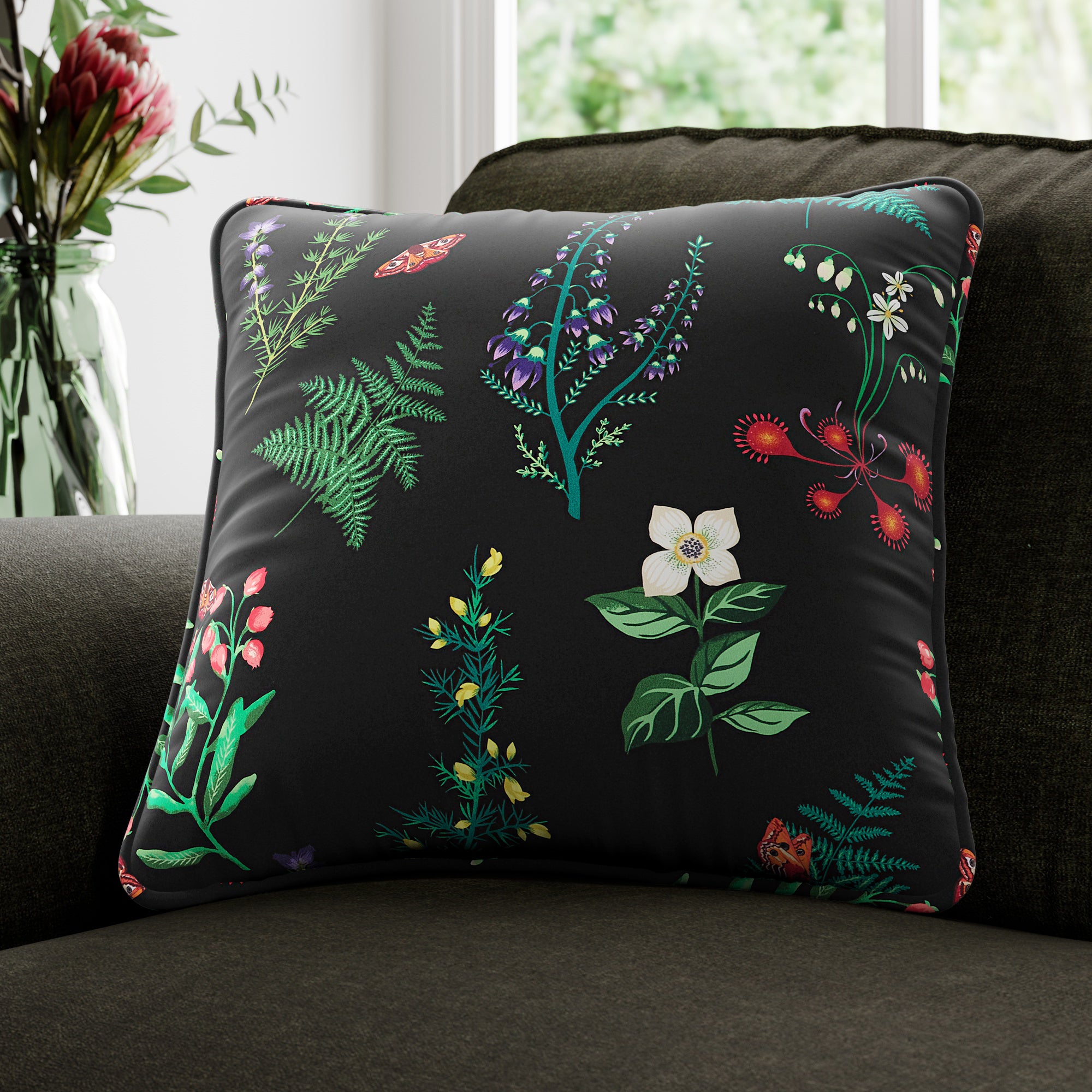 Moorland Velvet Made to Order Cushion Cover Moorland Velvet Black