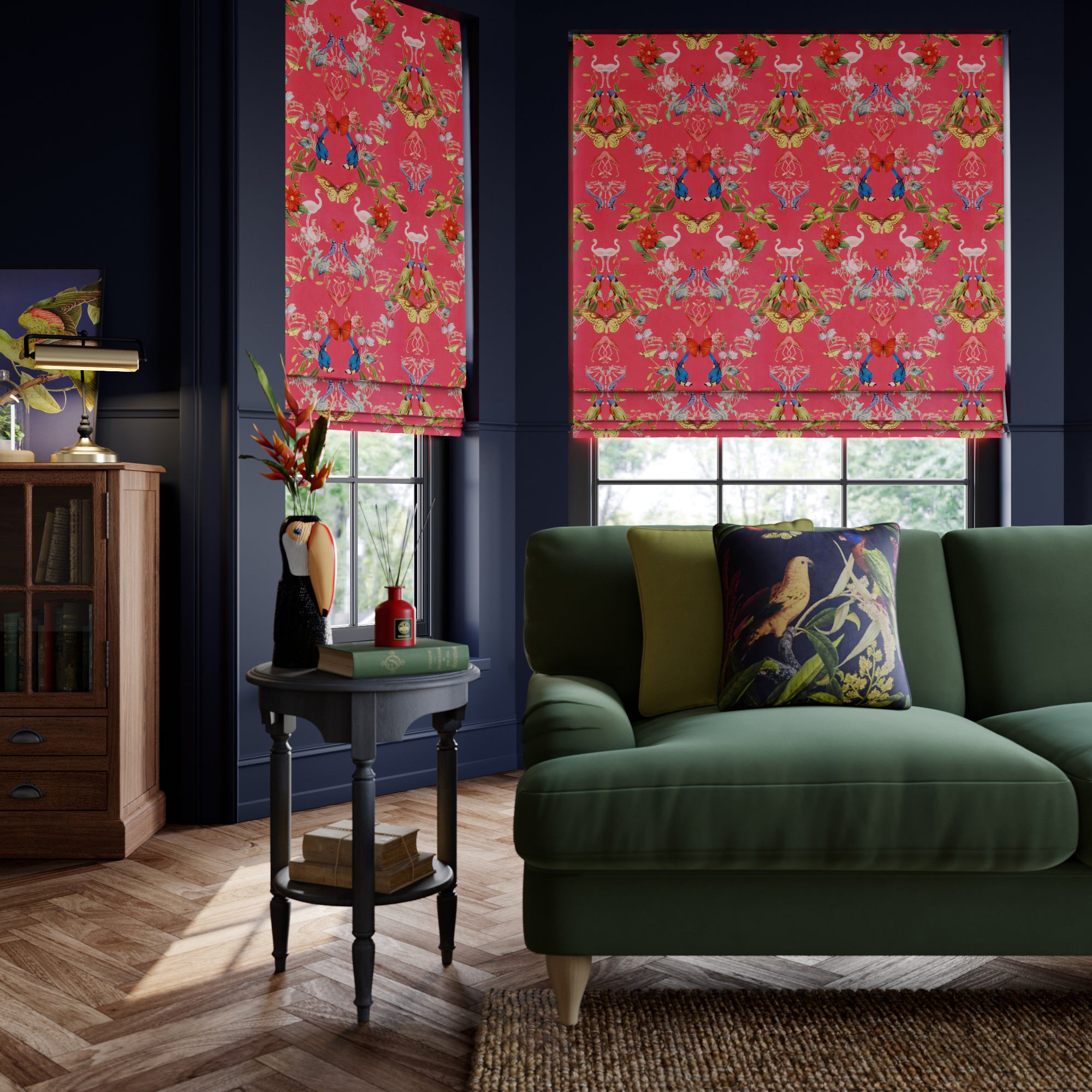 Tropical Kaleidoscope Made to Measure Roman Blind Tropical Kaleidoscope Magenta