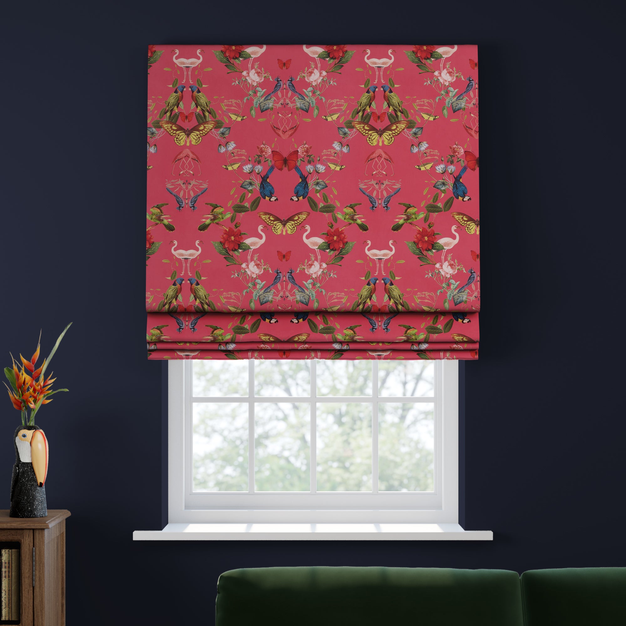 Tropical Kaleidoscope Made to Measure Roman Blind Tropical Kaleidoscope Magenta