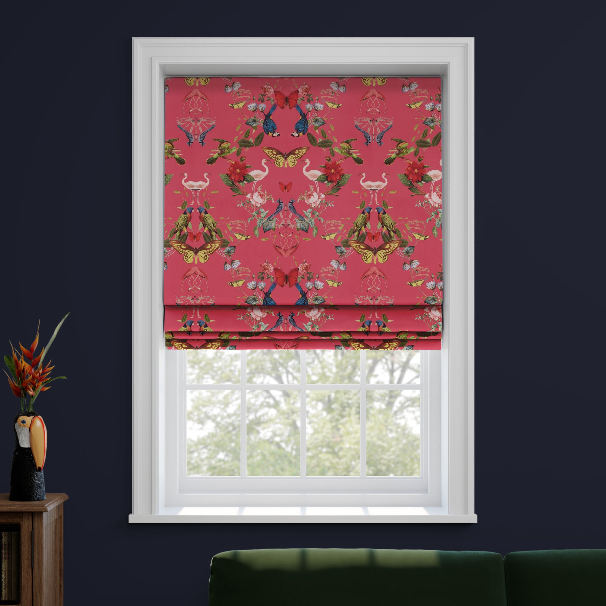 Tropical Kaleidoscope Made to Measure Roman Blind Tropical Kaleidoscope Magenta