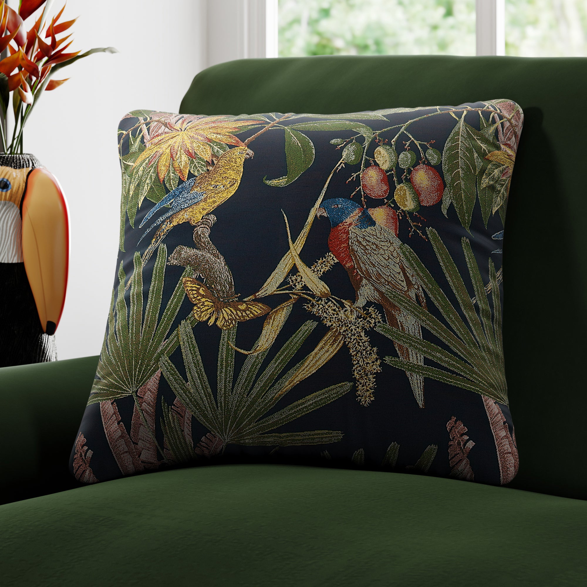 Tropical Treasures Made to Order Cushion Cover Tropical Treasures Navy