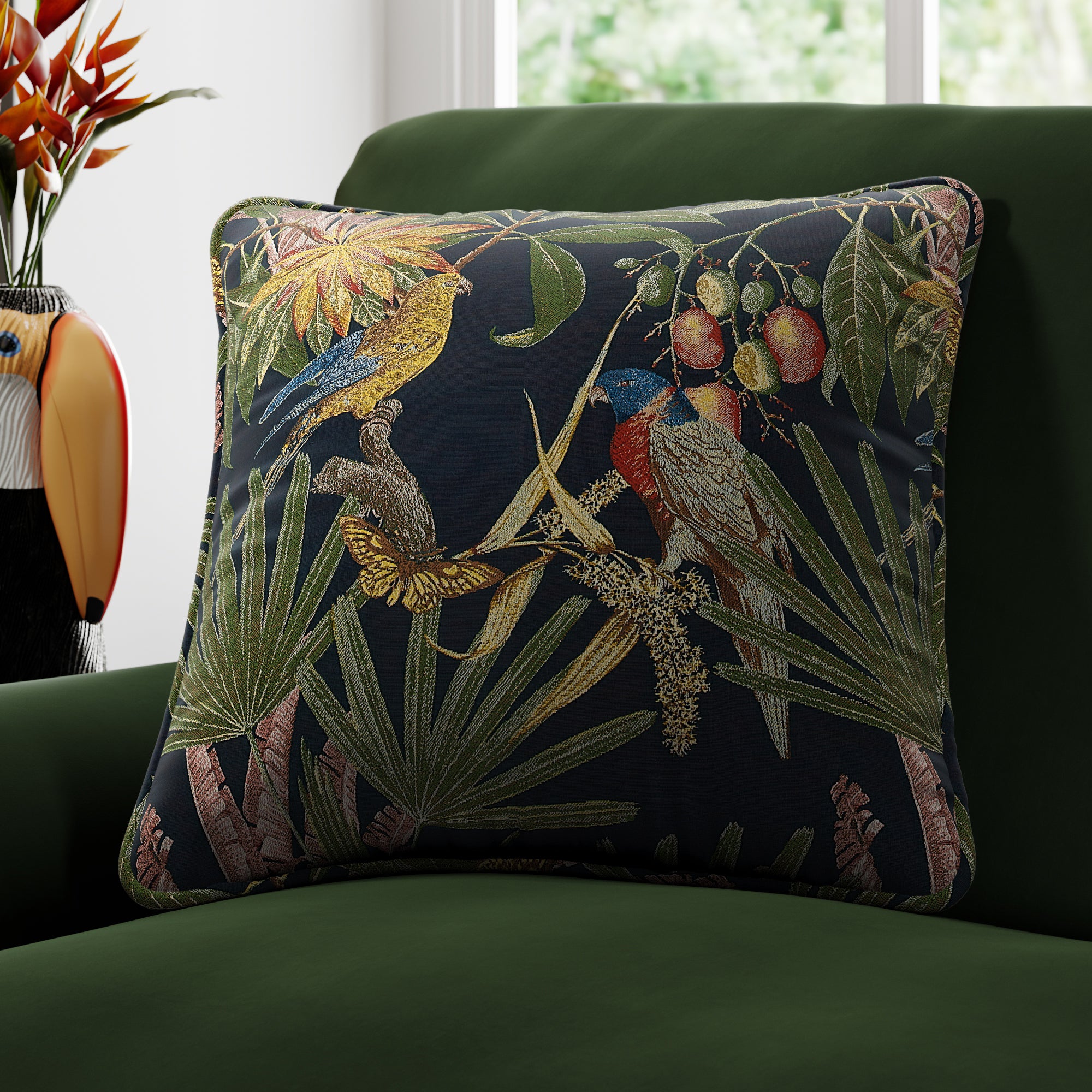 Tropical Treasures Made to Order Cushion Cover Tropical Treasures Navy