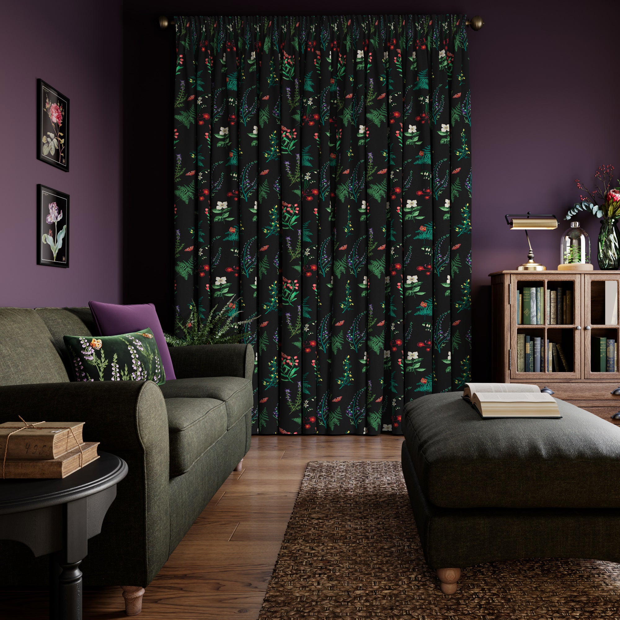 Moorland Velvet Made to Measure Curtains Moorland Velvet Black