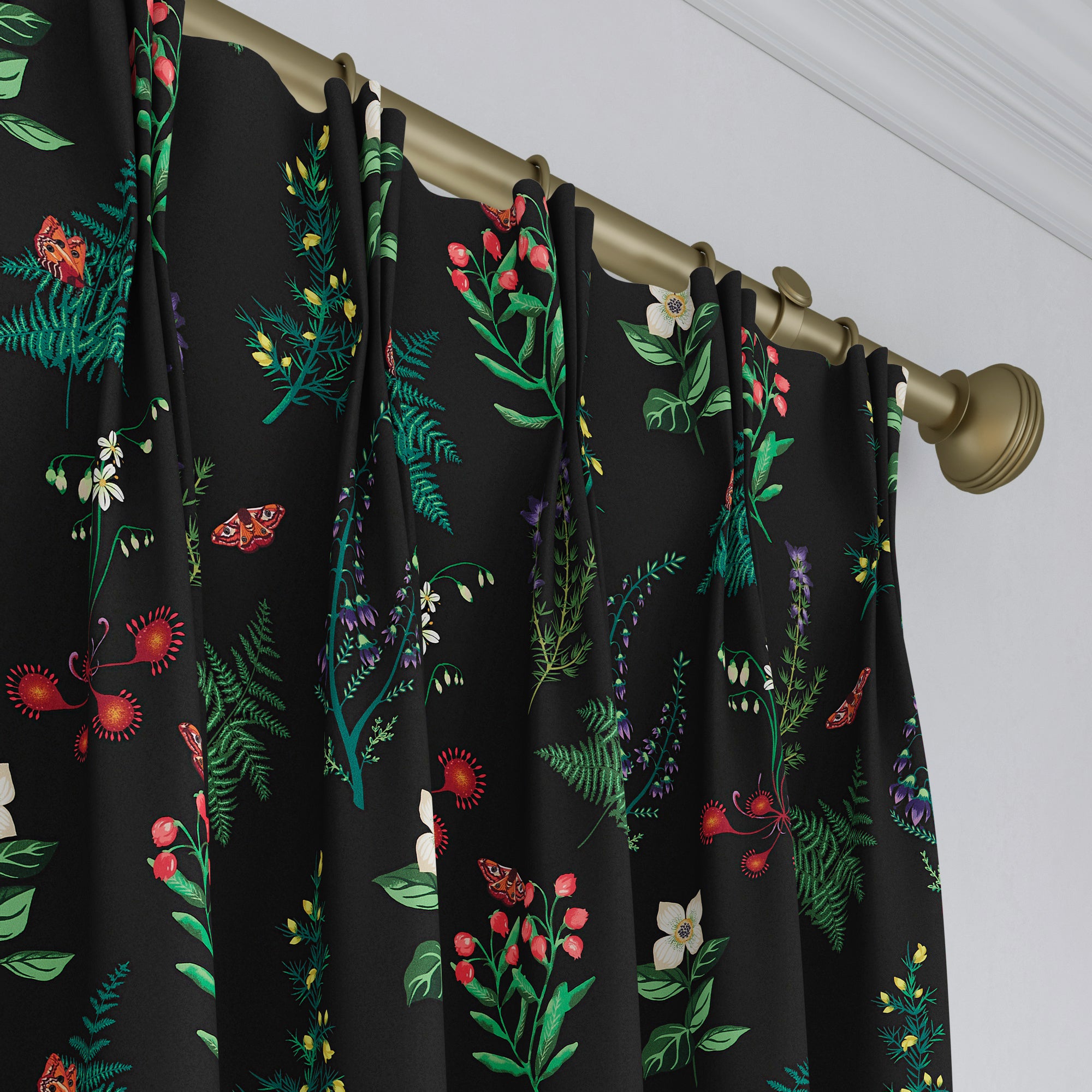 Moorland Velvet Made to Measure Curtains Moorland Velvet Black