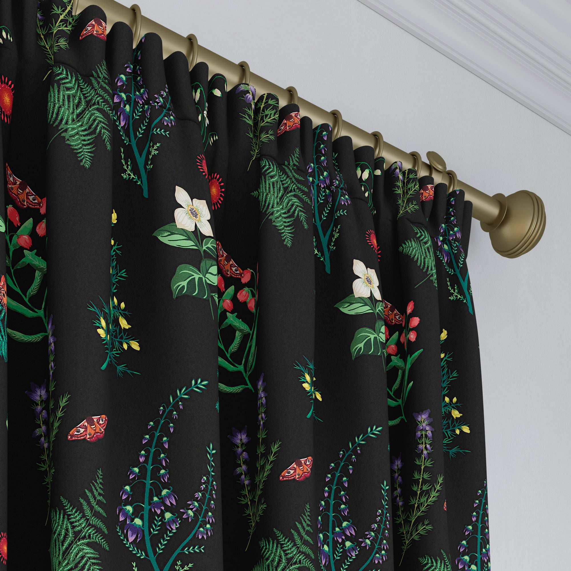 Moorland Velvet Made to Measure Curtains Moorland Velvet Black