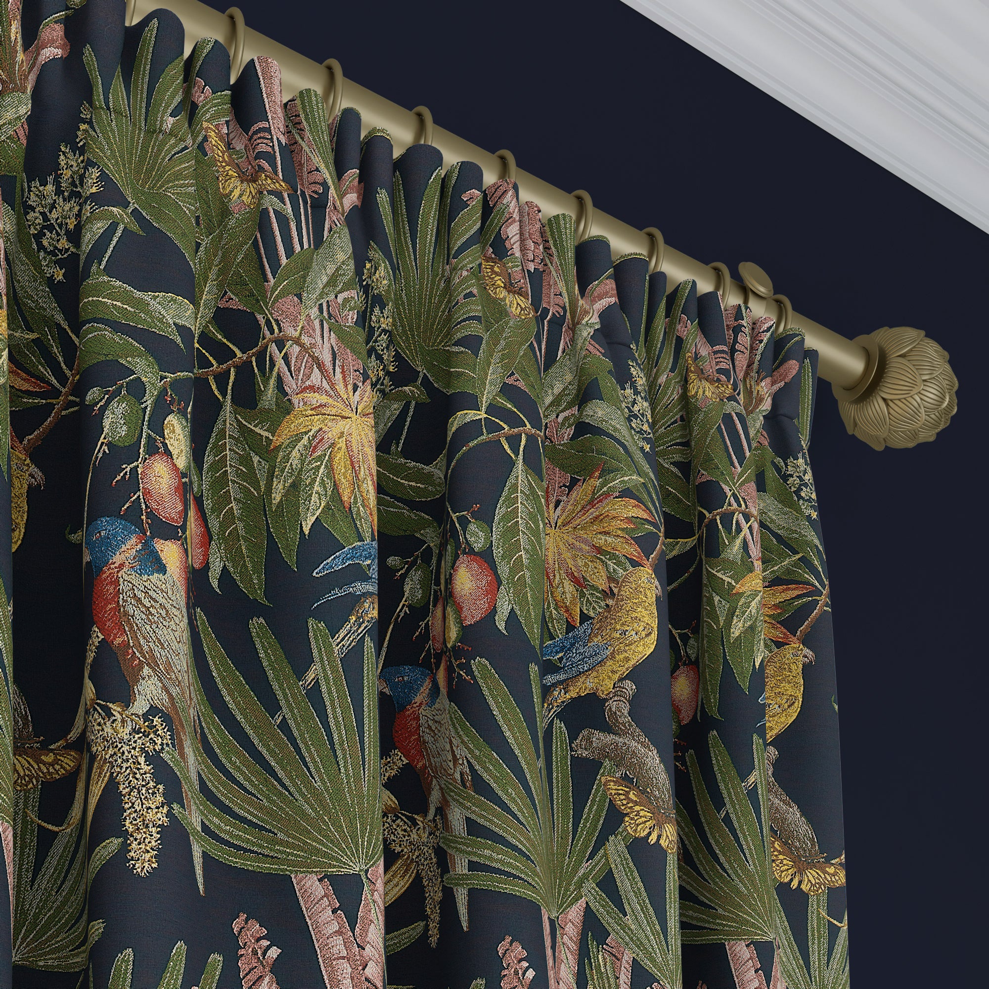 Tropical Treasures Made to Measure Curtains Tropical Treasures Navy