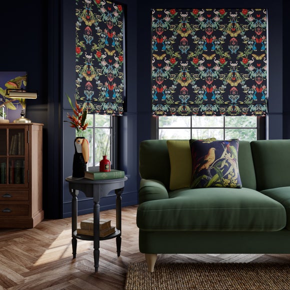 Tropical Kaleidoscope Made to Measure Roman Blind Tropical Kaleidoscope Navy