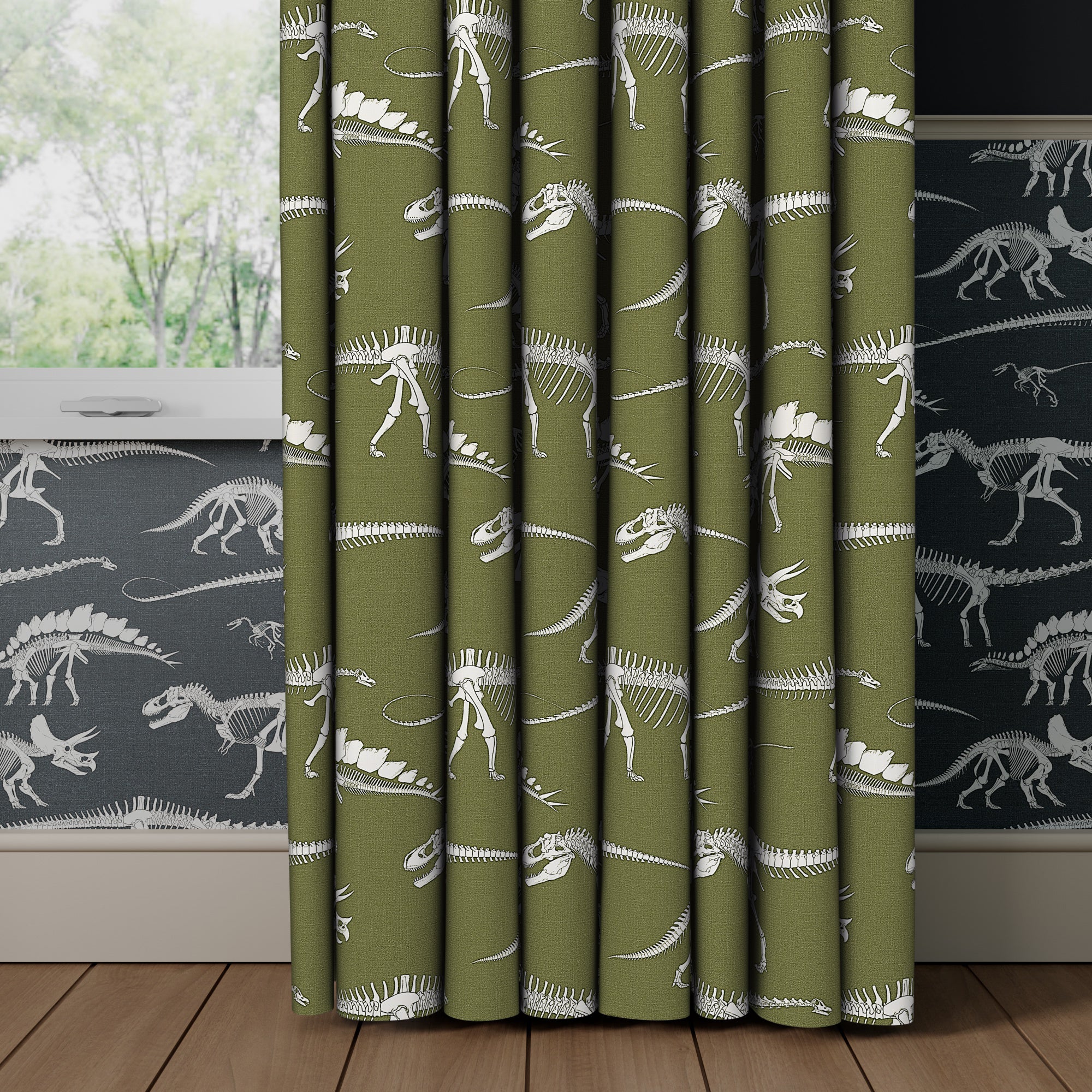 Fossil Forager Made to Measure Curtains Fossil Forager Olive