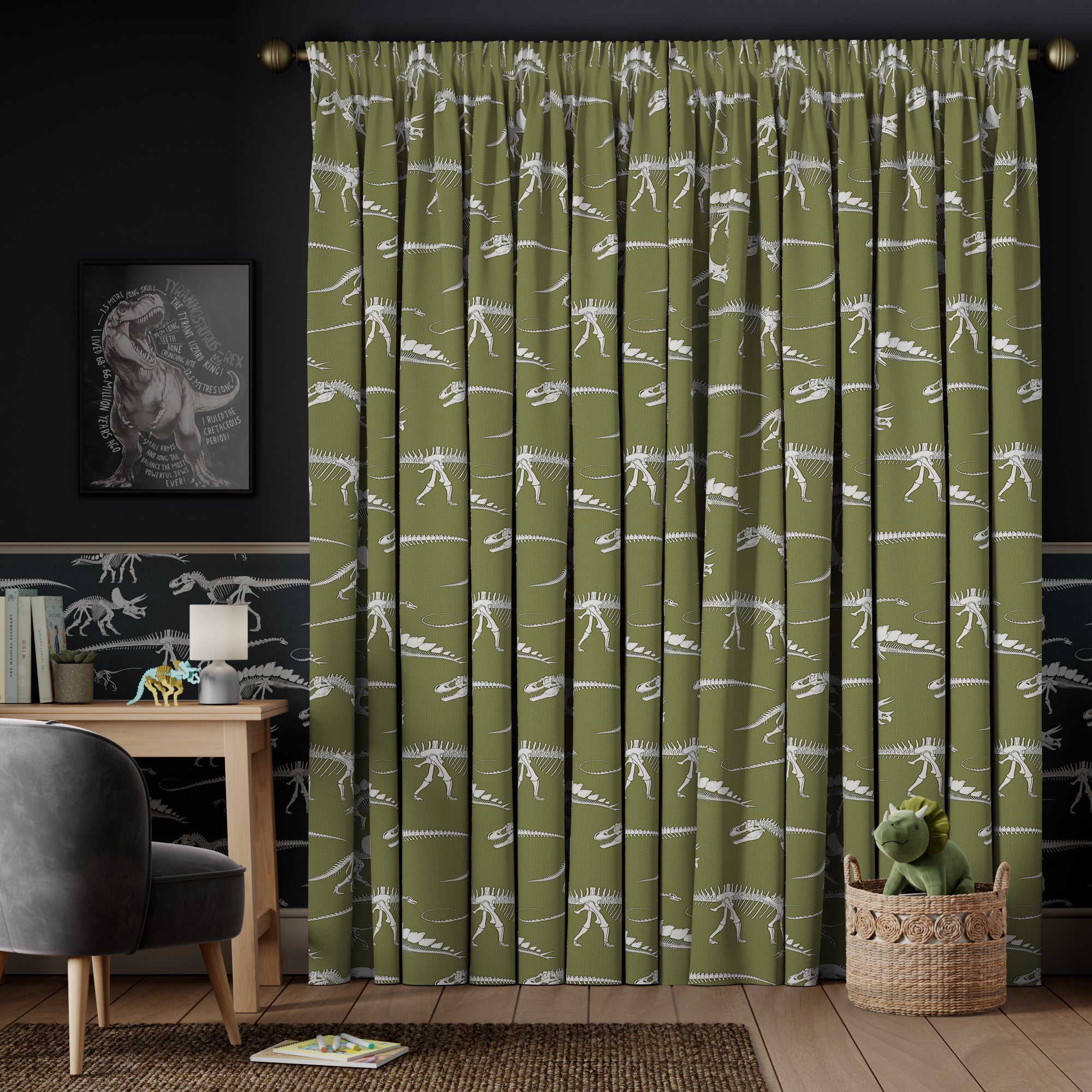 Fossil Forager Made to Measure Curtains Fossil Forager Olive