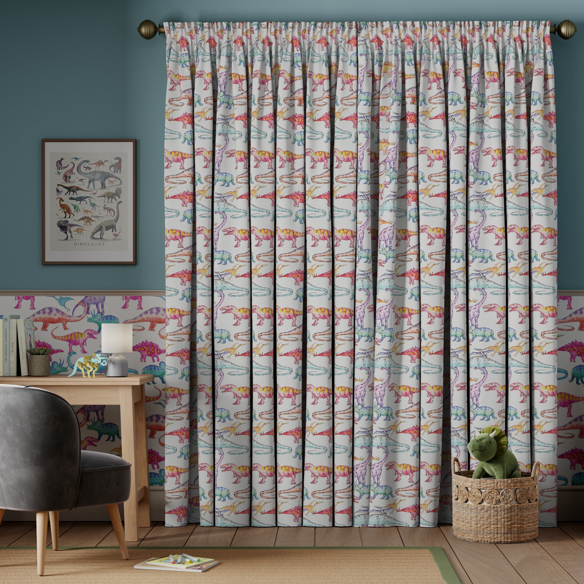 Dinosaur Gallery Made to Measure Curtains Dinosaur Gallery Multi