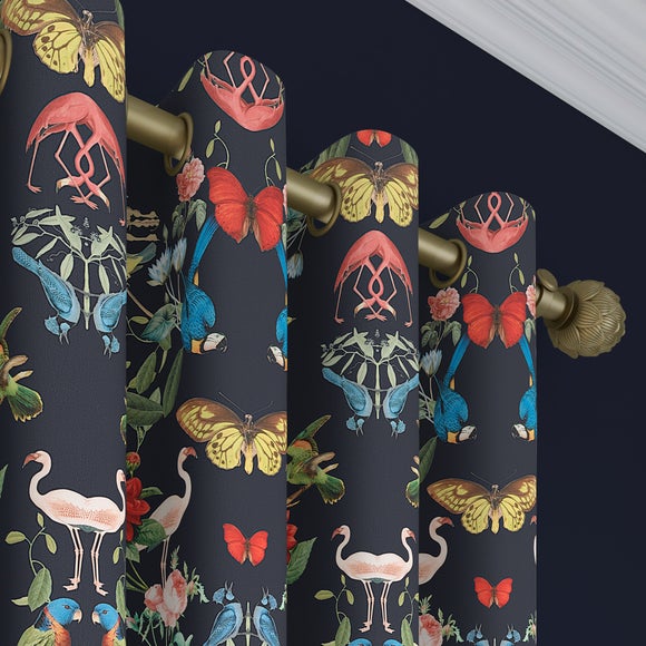 Tropical Kaleidoscope Made to Measure Curtains Tropical Kaleidoscope Navy