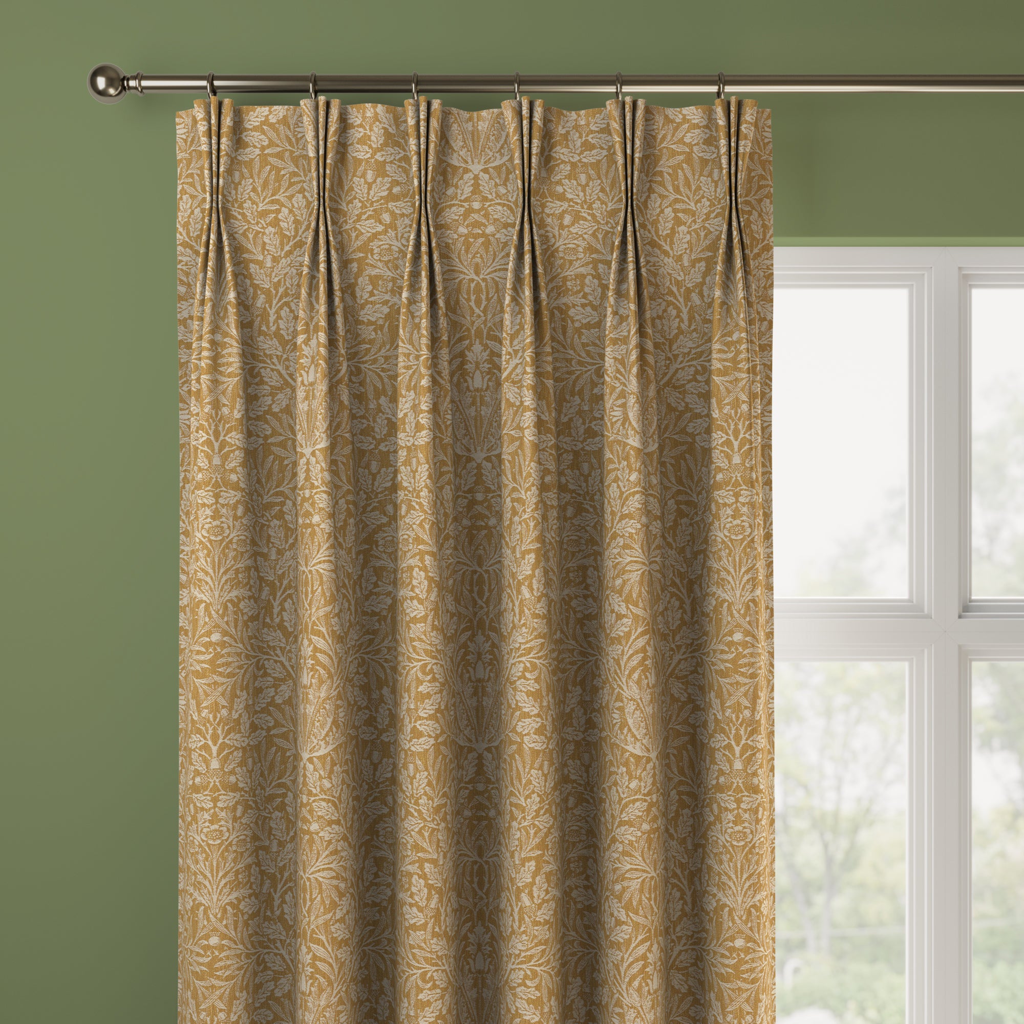 William Morris at Home Acorn Made to Measure Curtains William Morris Acorn Woven Ochre