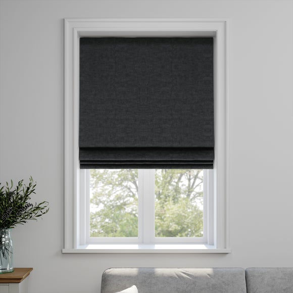 Luxury Velvet Made to Measure Roman Blind Lux Velvet Noir