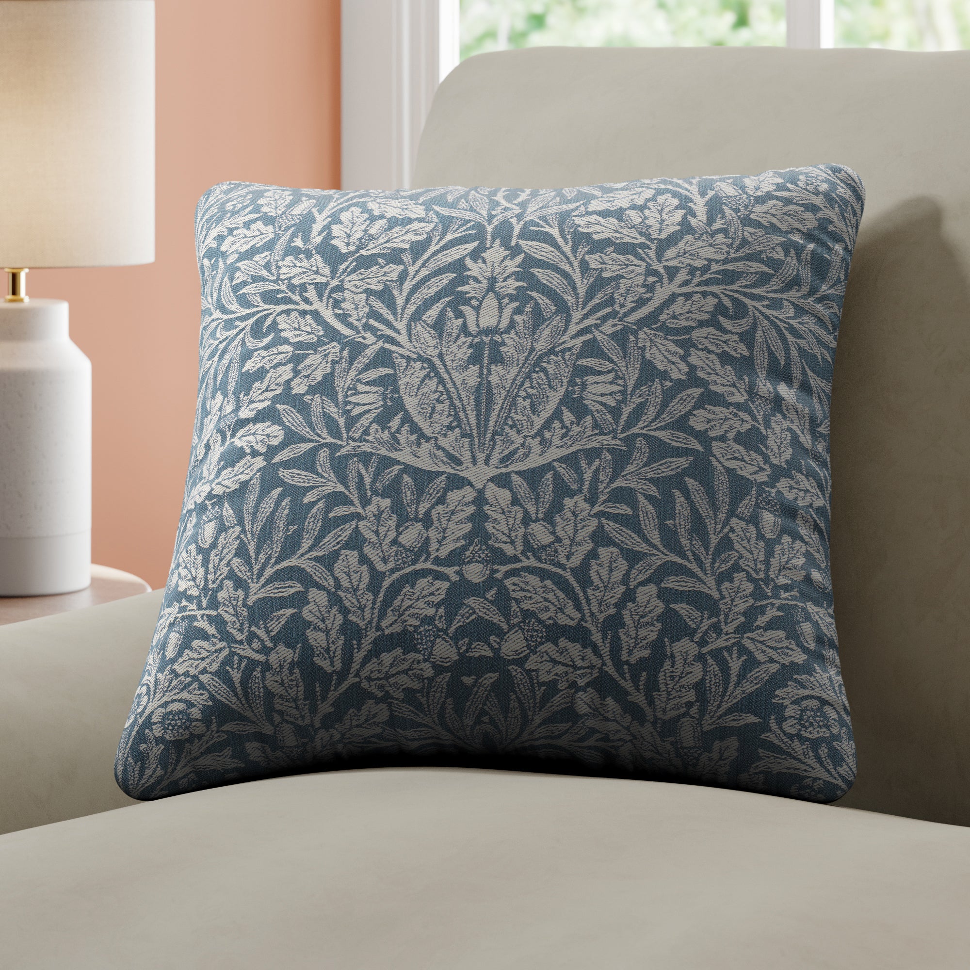 William Morris at Home Acorn Made to Order Cushion Cover William Morris Acorn Woven Indigo