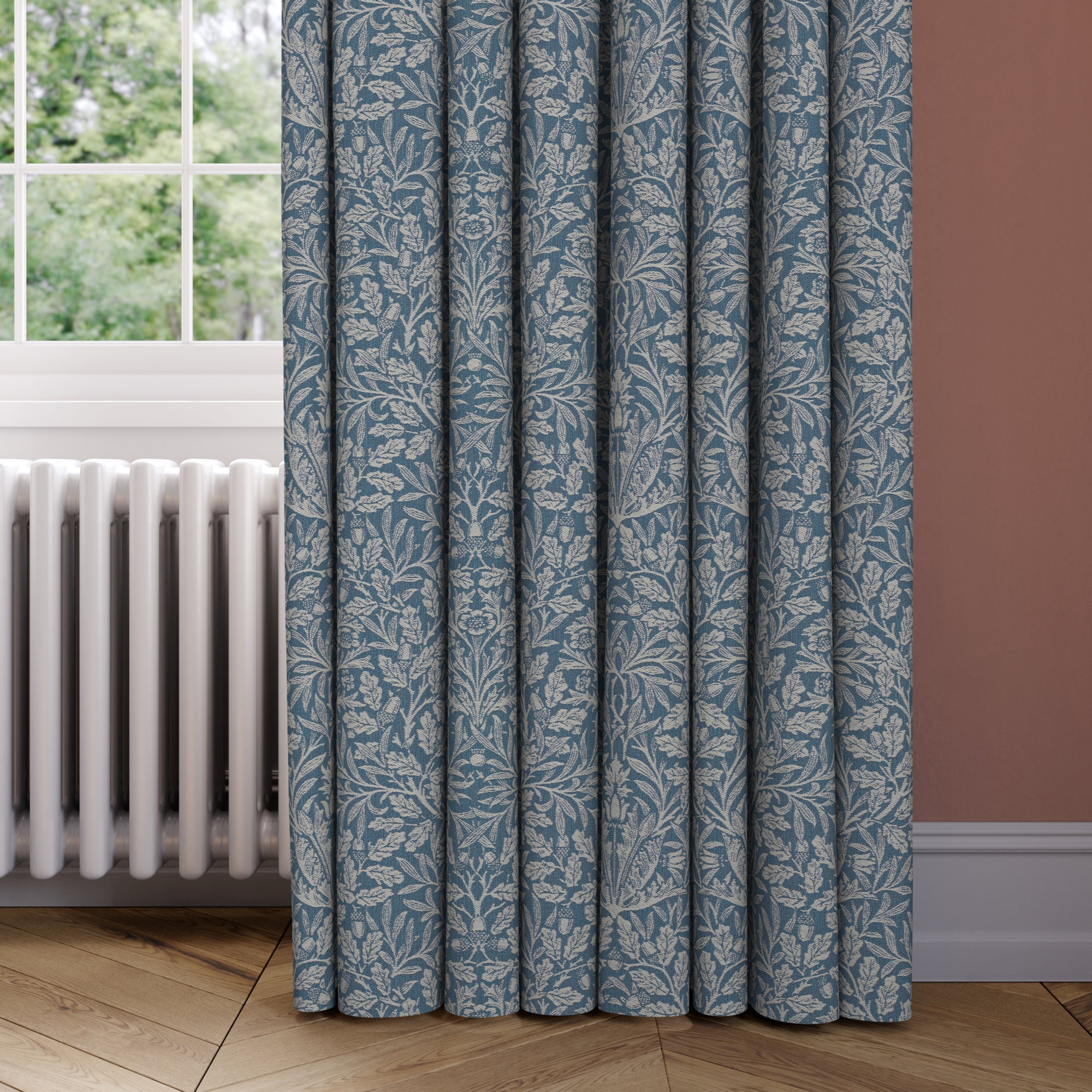 William Morris at Home Acorn Made to Measure Curtains William Morris Acorn Woven Indigo