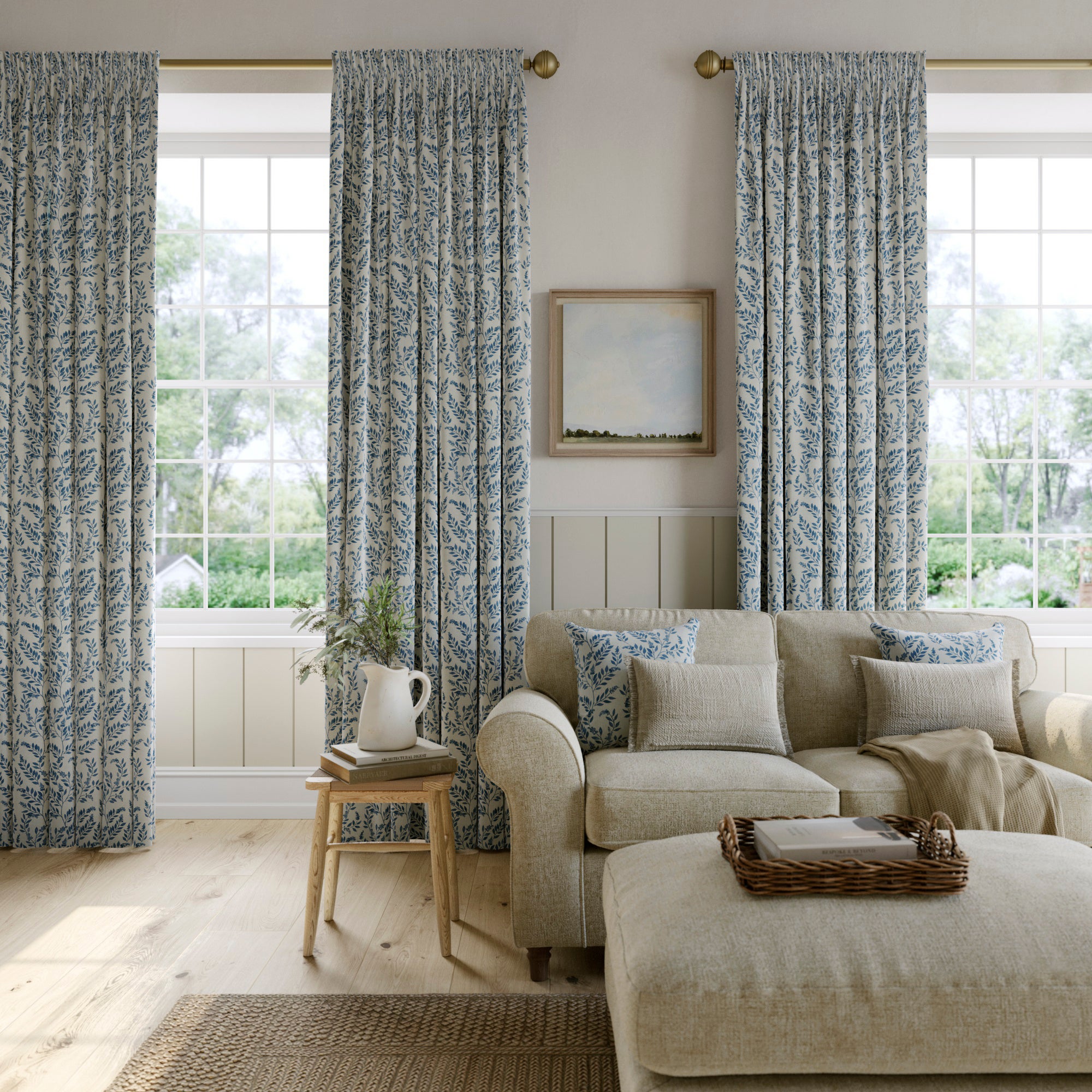 Emily Bond Delia Made to Measure Curtains Emily Bond Delia Indigo