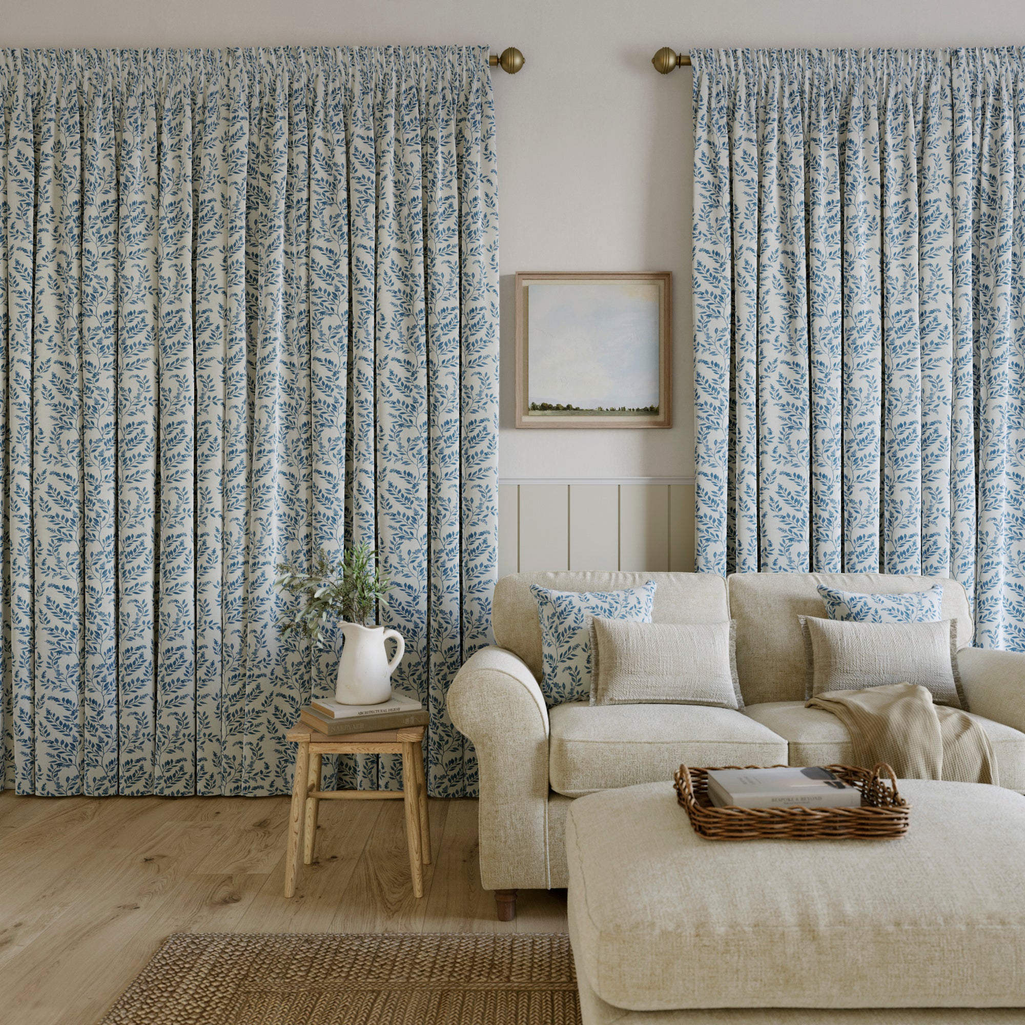 Emily Bond Delia Made to Measure Curtains Emily Bond Delia Indigo