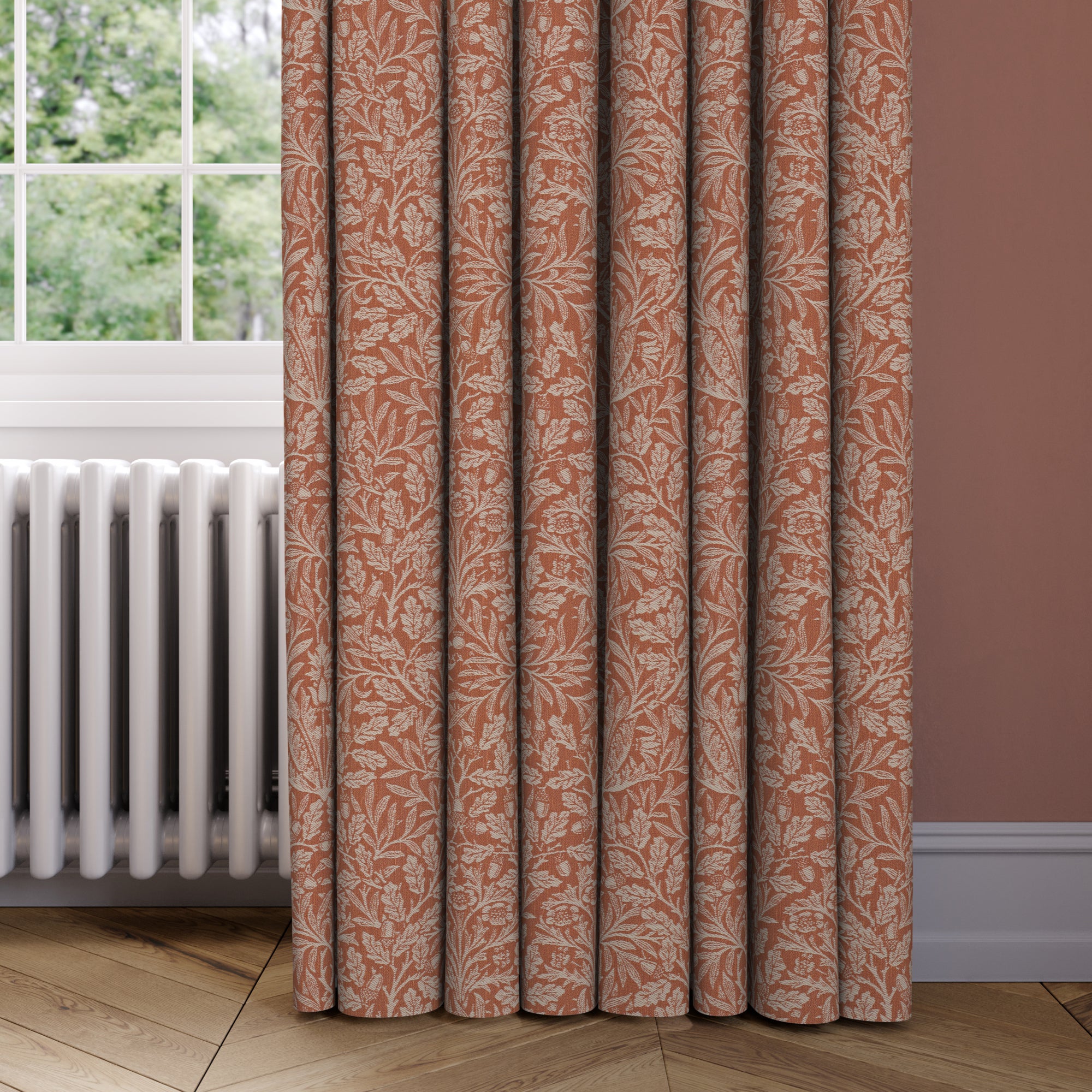 William Morris at Home Acorn Made to Measure Curtains William Morris Acorn Woven Terracotta