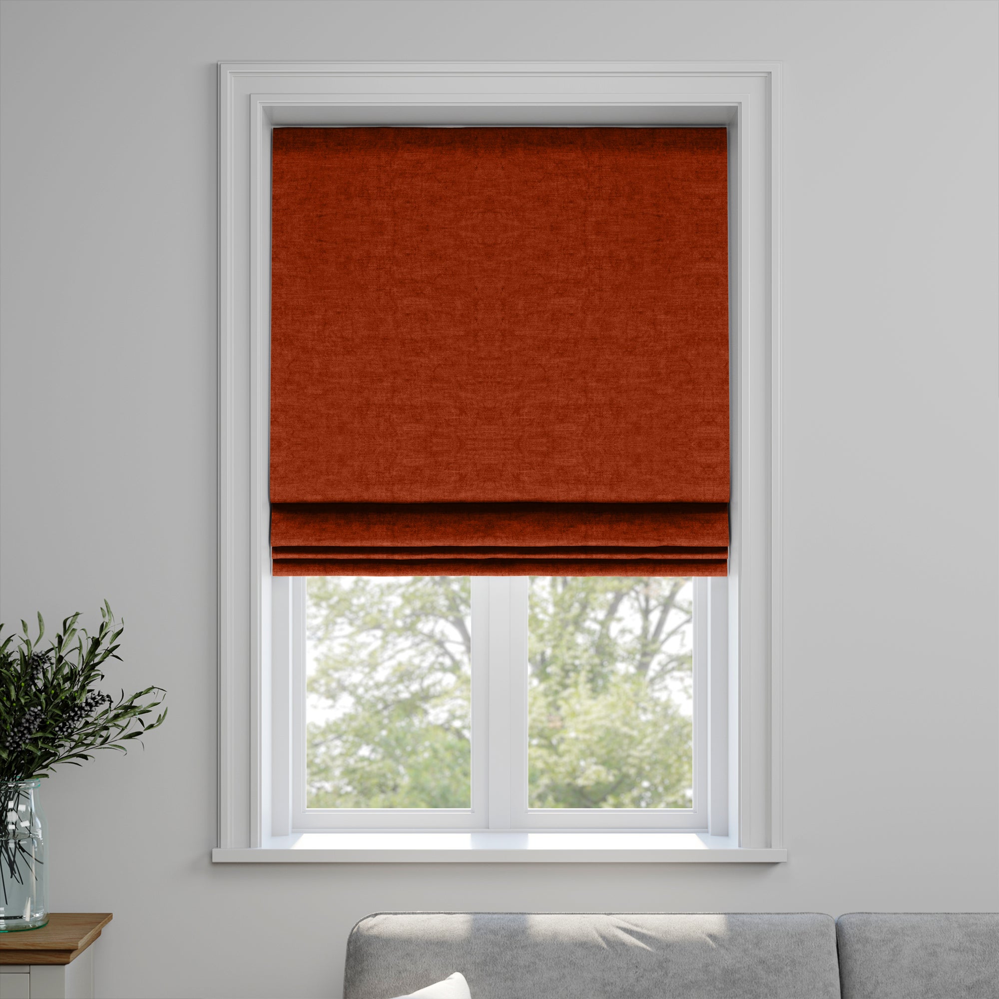 Luxury Velvet Made to Measure Roman Blind Lux Velvet Spice