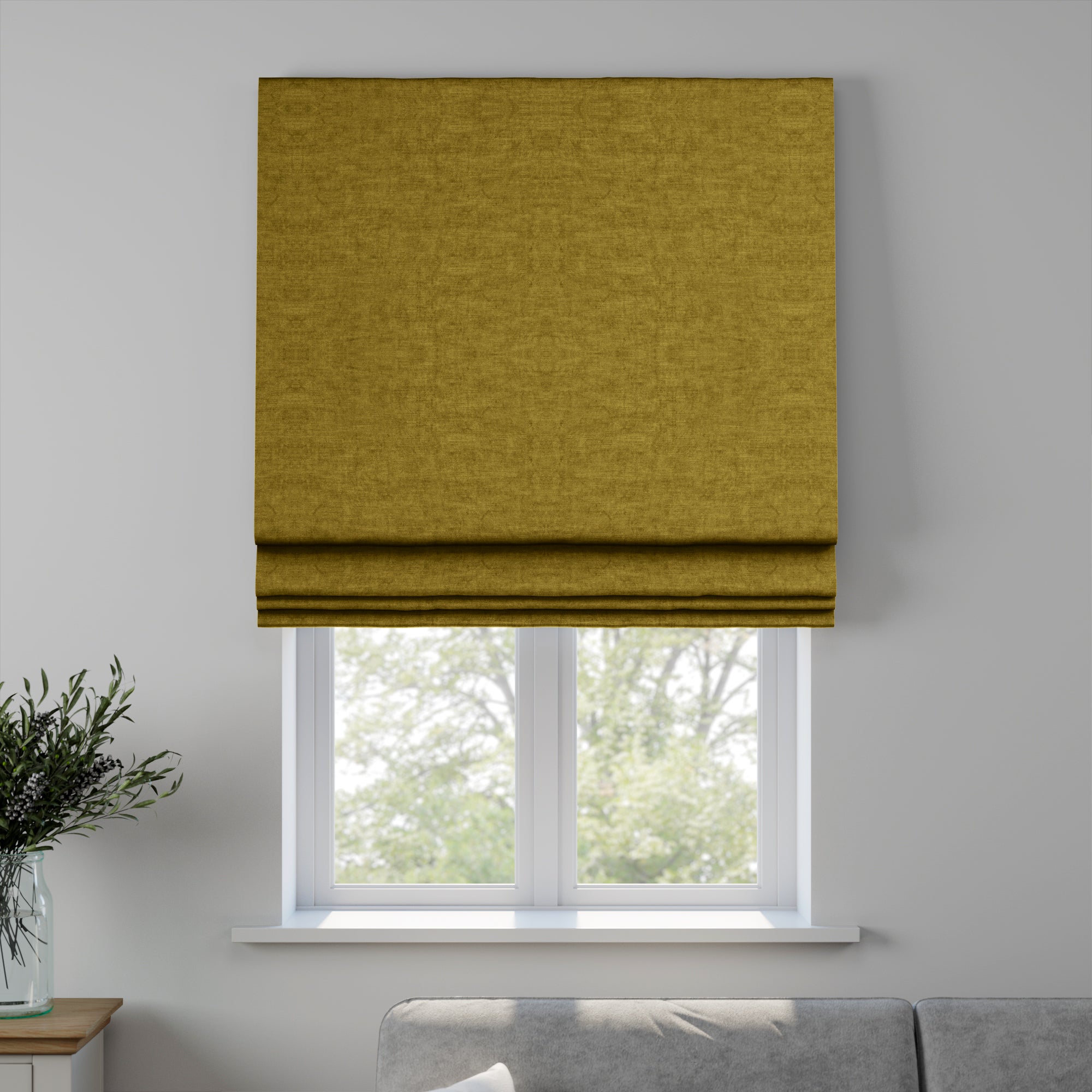 Luxury Velvet Made to Measure Roman Blind Lux Velvet Ochre