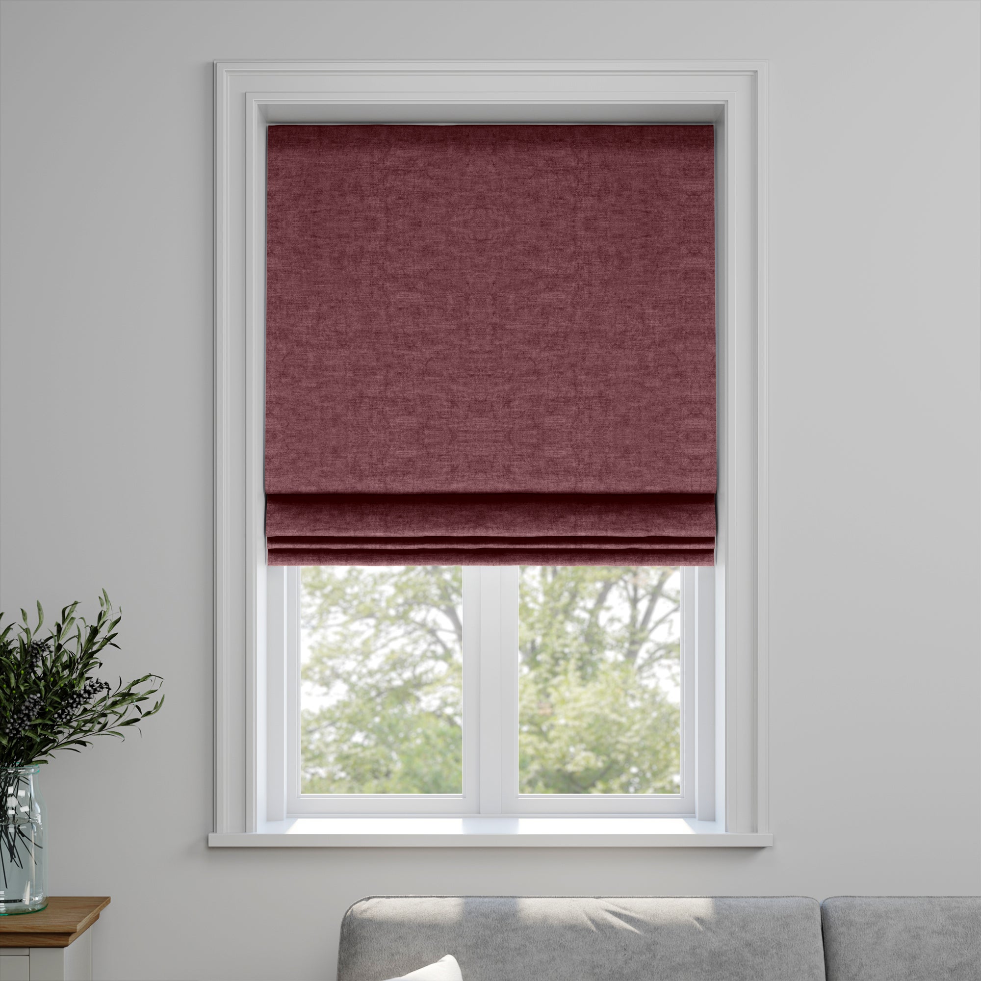 Luxury Velvet Made to Measure Roman Blind Lux Velvet Fig