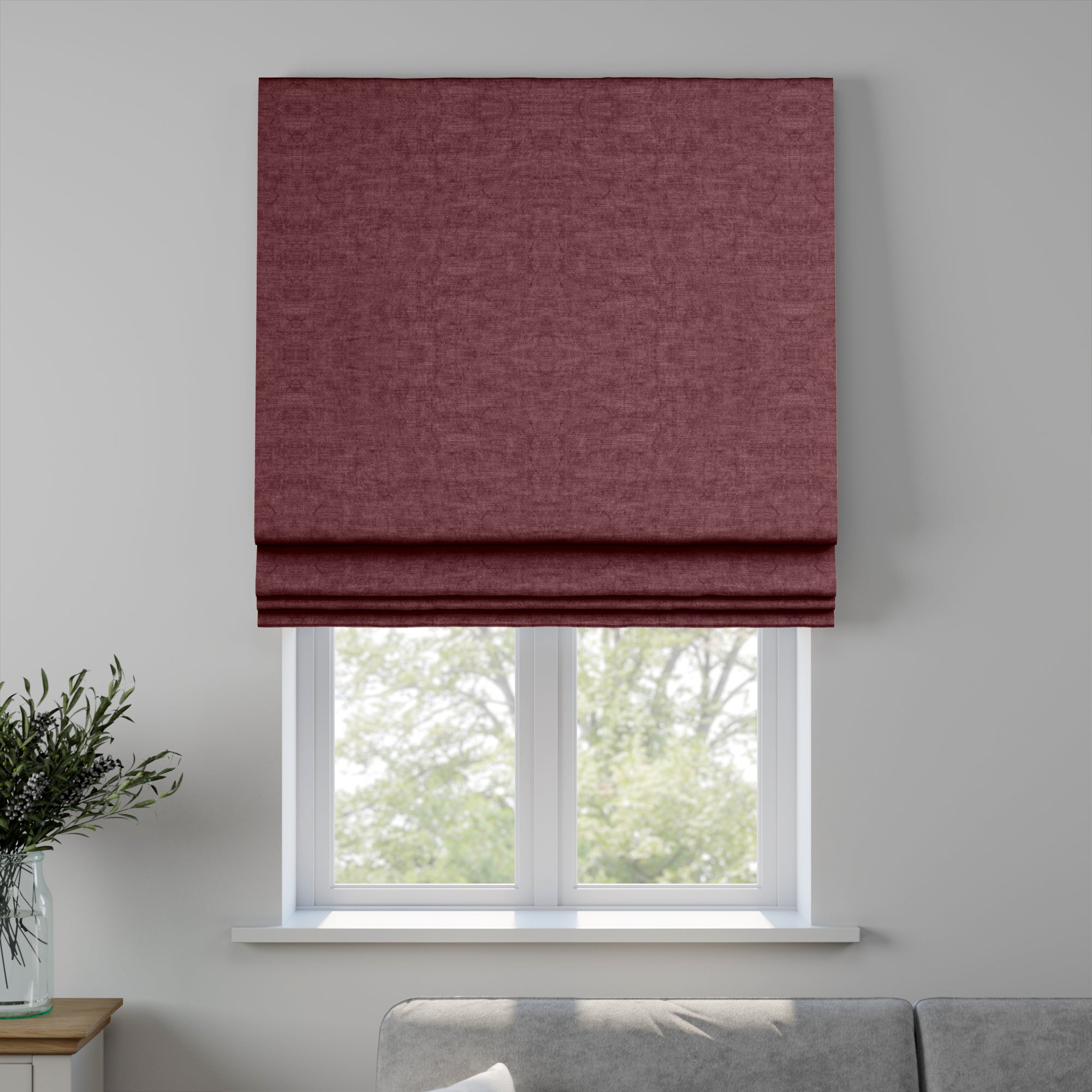 Luxury Velvet Made to Measure Roman Blind Lux Velvet Fig