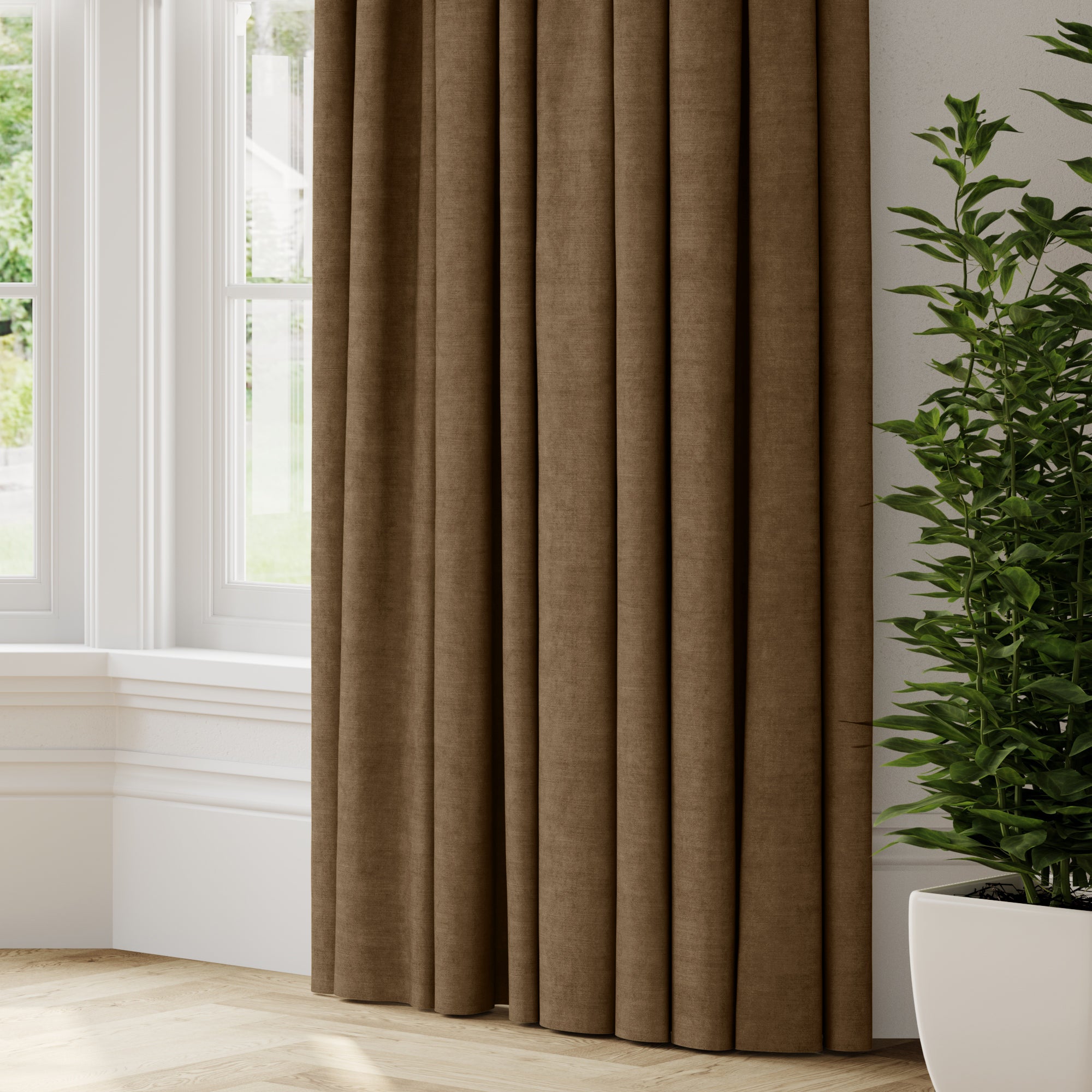 Luxury Velvet Made to Measure Curtains Lux Velvet Hickory