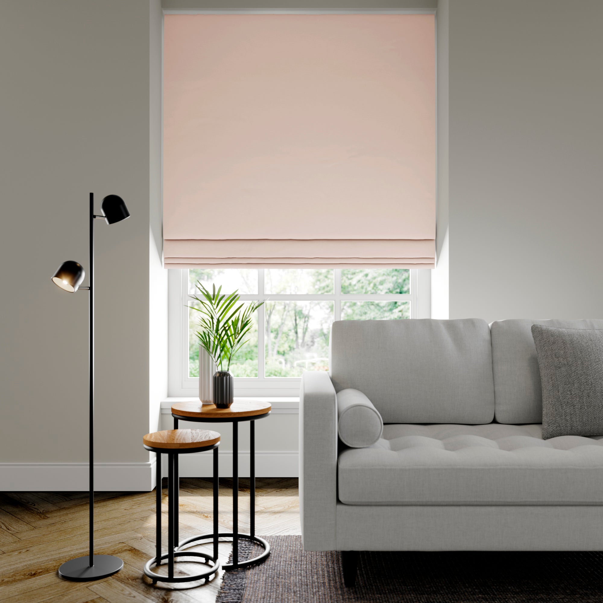 Panama Plain Made to Measure Roman Blind Panama Blush