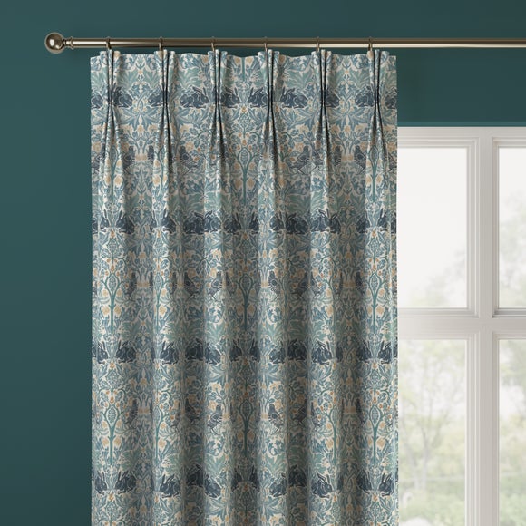 William Morris at Home Brother Rabbit Made to Measure Curtains William Morris Brother Rabbit Aqua