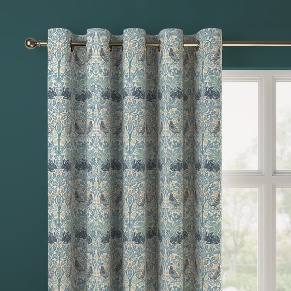William Morris at Home Brother Rabbit Made to Measure Curtains William Morris Brother Rabbit Aqua