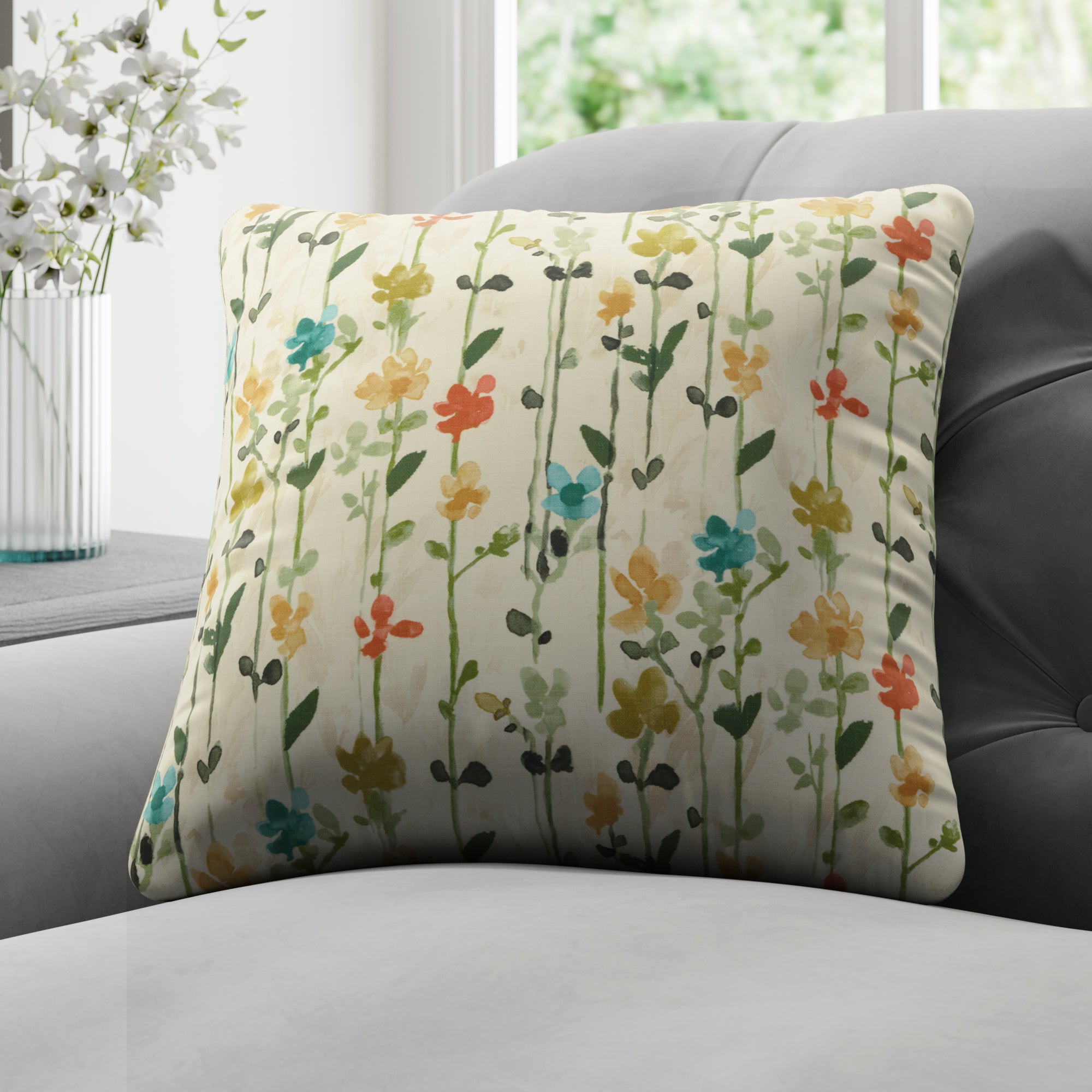 Woodland Floral Made to Order Cushion Cover Woodland Floral Green