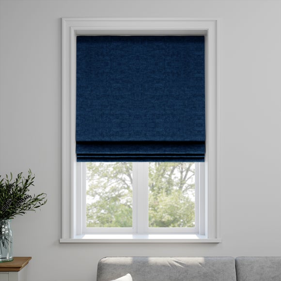 Luxury Velvet Made to Measure Roman Blind Lux Velvet Navy