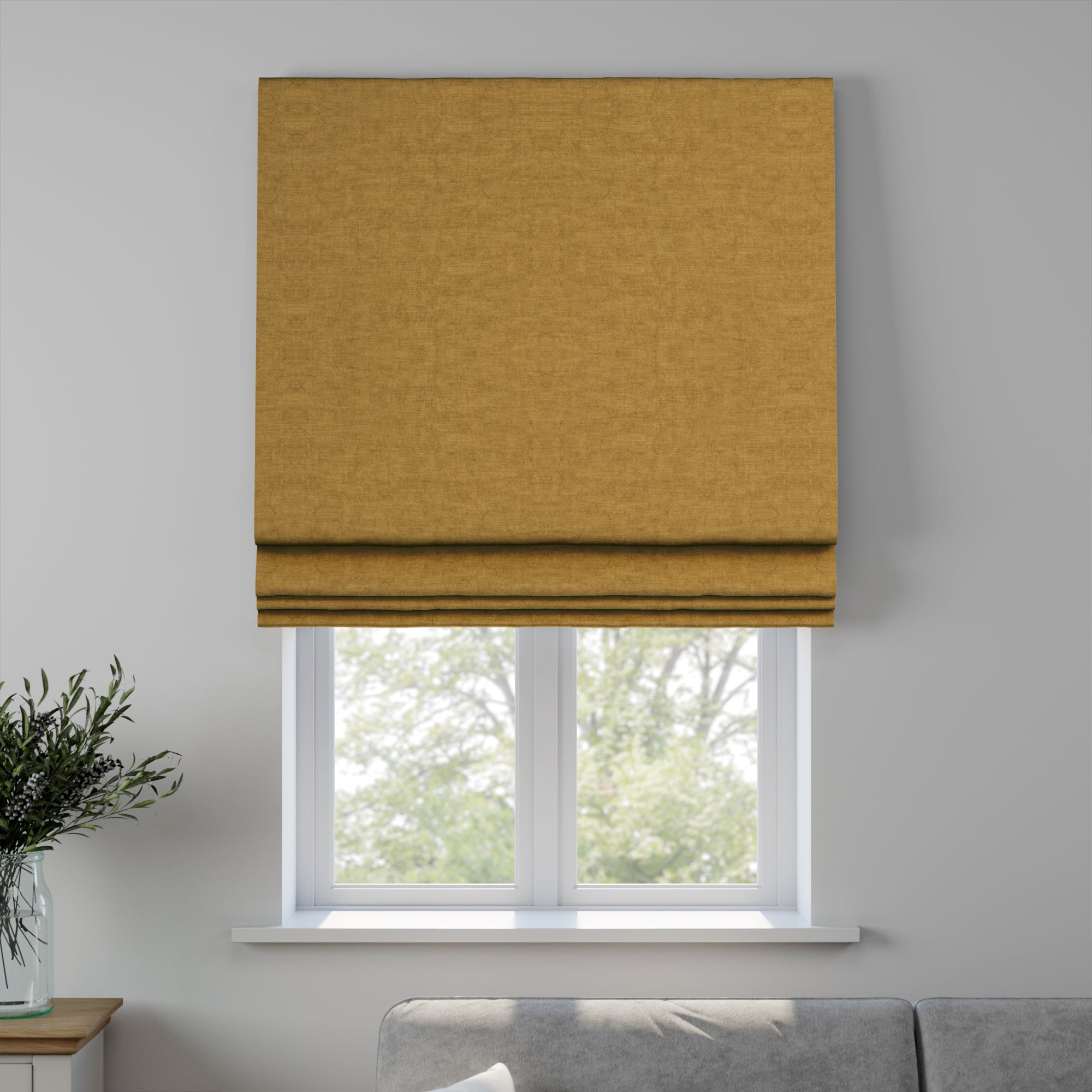 Luxury Velvet Made to Measure Roman Blind Lux Velvet Antique Gold