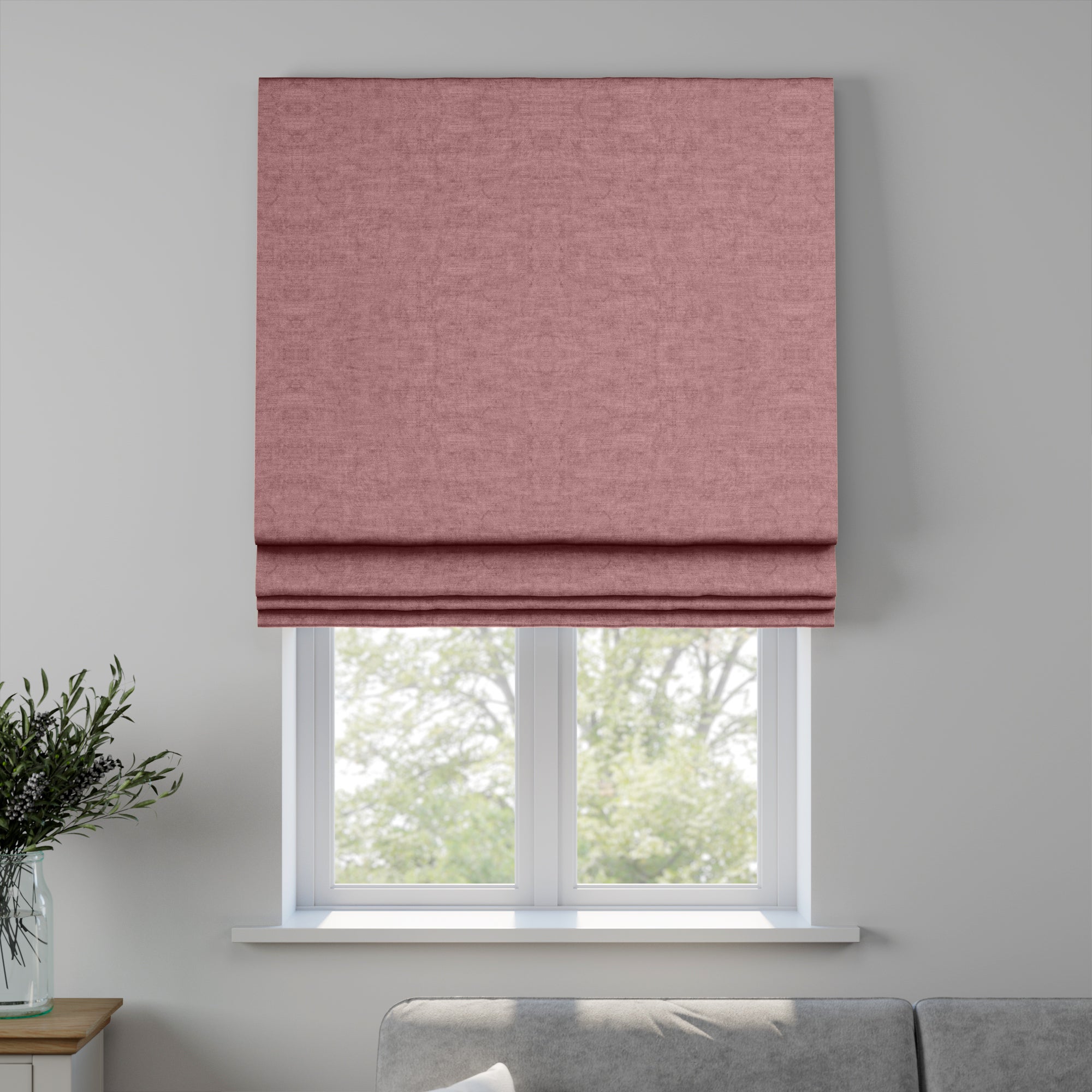 Luxury Velvet Made to Measure Roman Blind Lux Velvet Blush