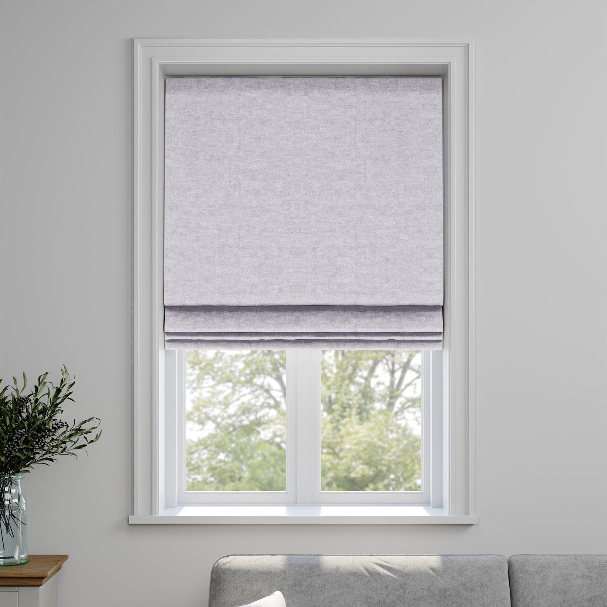 Luxury Velvet Made to Measure Roman Blind Lux Velvet White