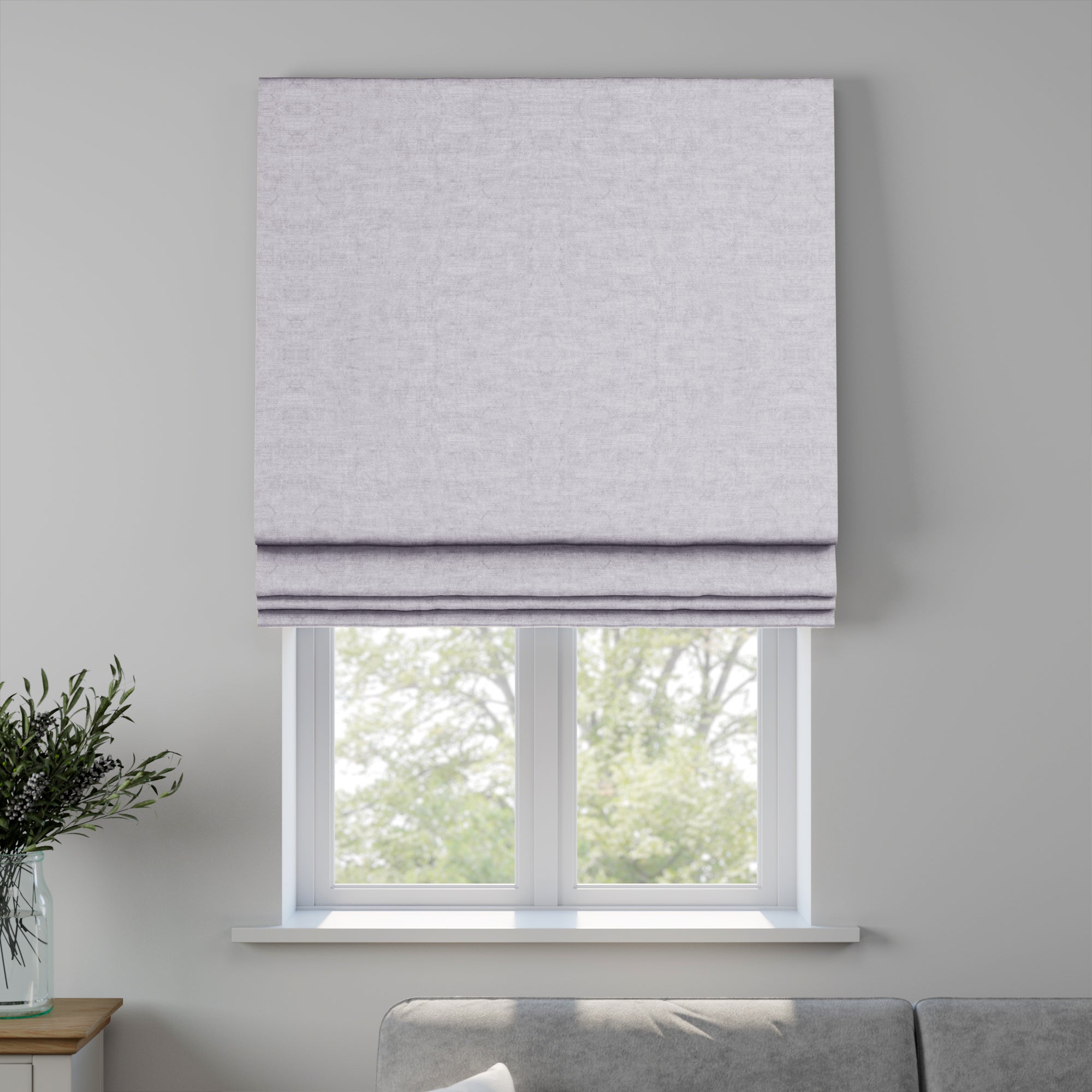 Luxury Velvet Made to Measure Roman Blind Lux Velvet White