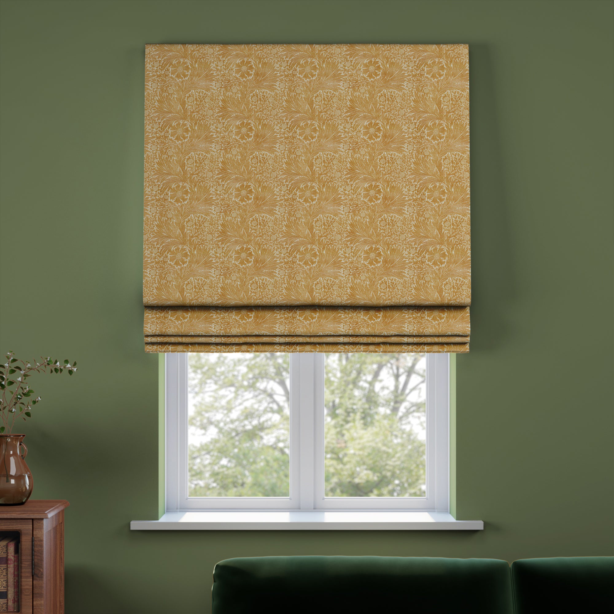 William Morris at Home Marigold Made to Measure Roman Blind William Morris Marigold Ochre