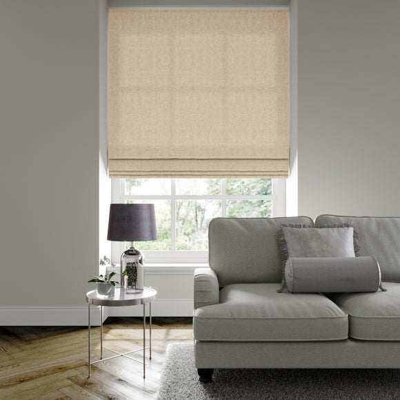 Luxury Velvet Made to Measure Roman Blind Lux Velvet Natural