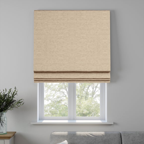 Luxury Velvet Made to Measure Roman Blind Lux Velvet Natural