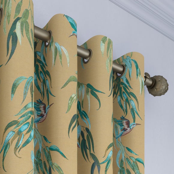 Natural History Museum Kingfisher Made to Measure Curtains Gold