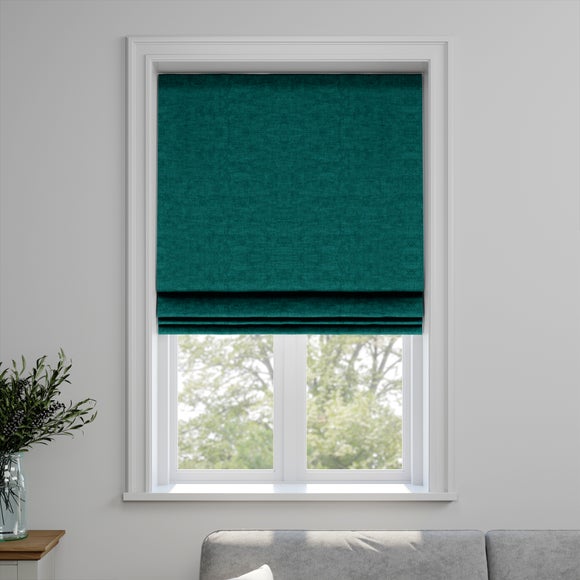 Luxury Velvet Made to Measure Roman Blind Lux Velvet Kingfisher