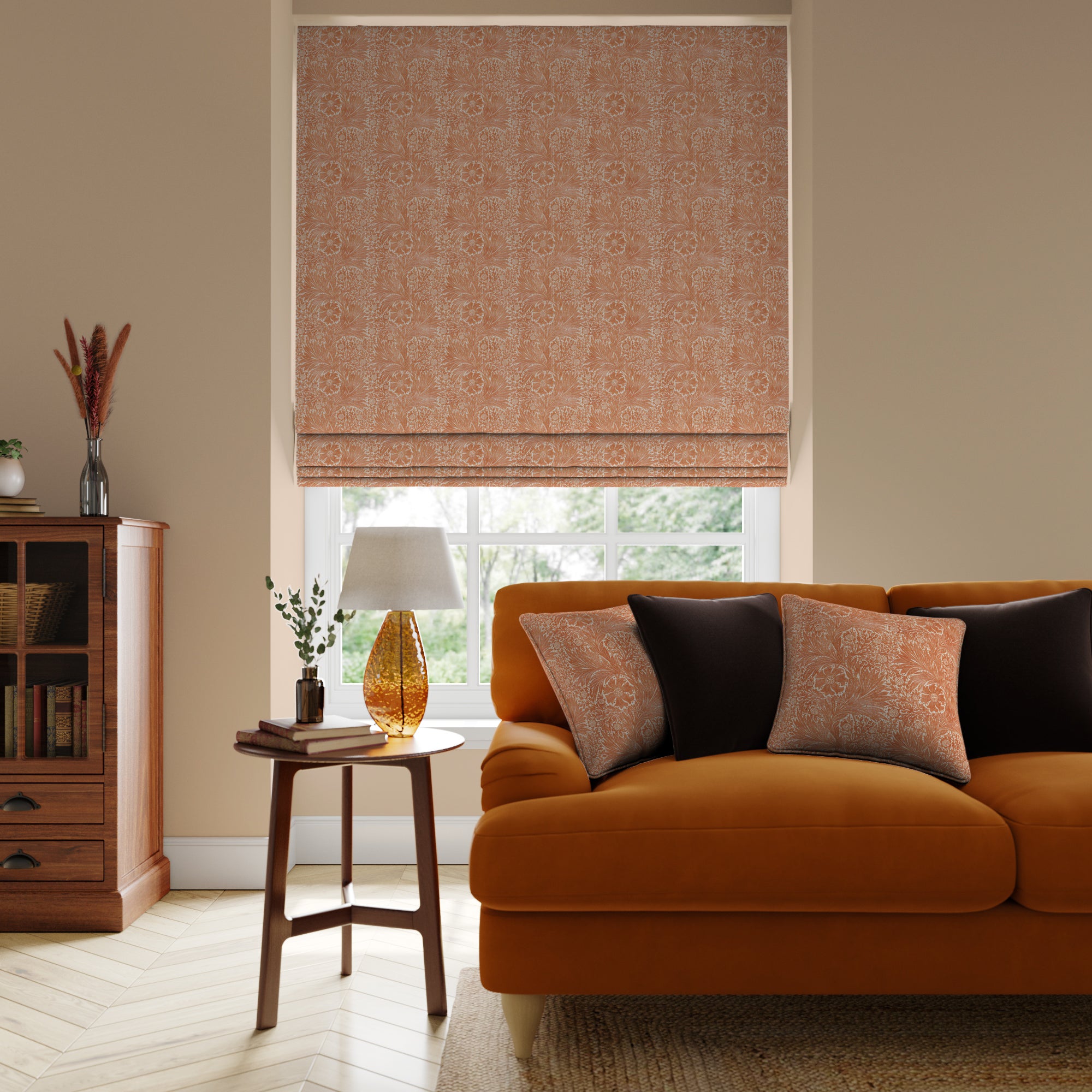 William Morris at Home Marigold Made to Measure Roman Blind William Morris Marigold Rust