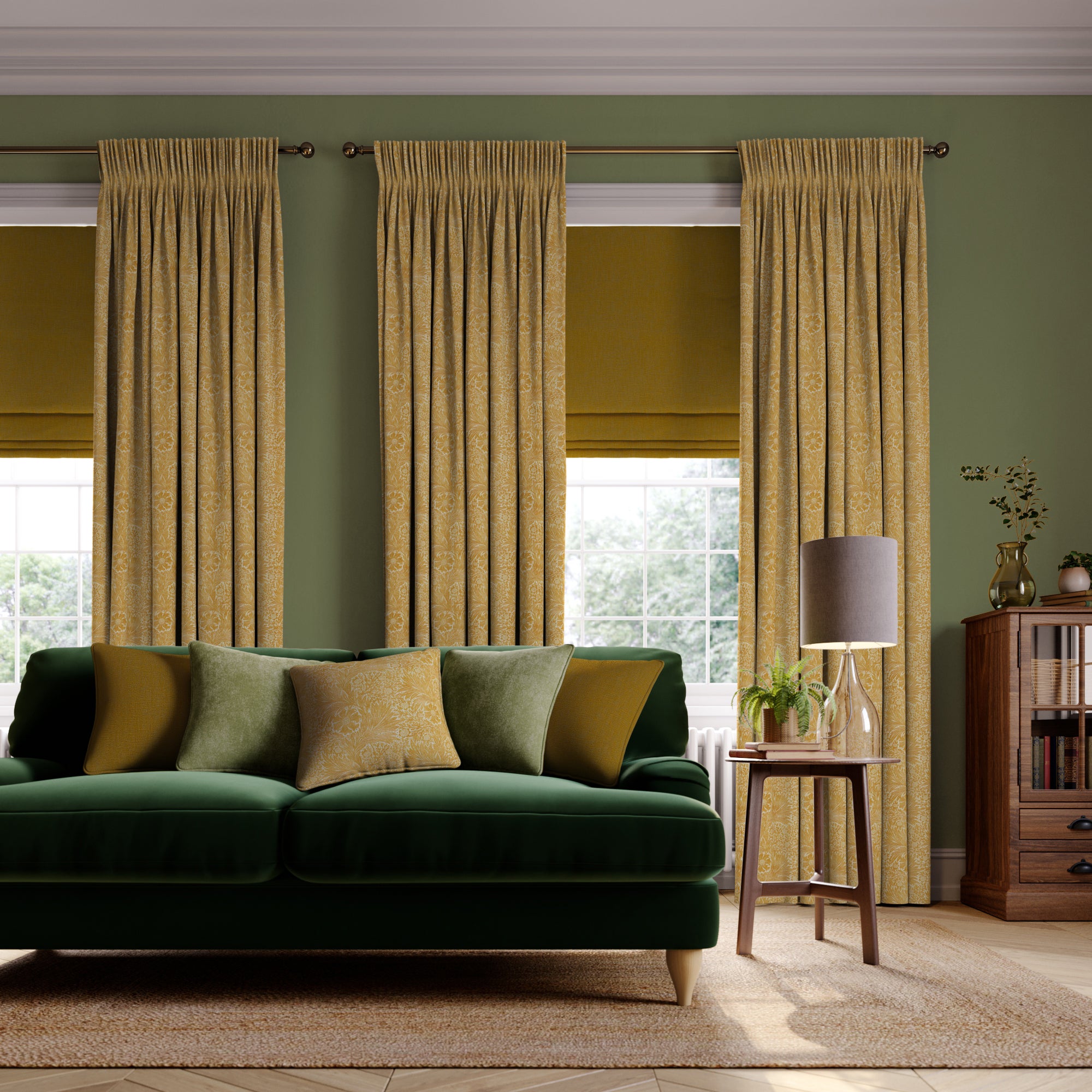 William Morris at Home Marigold Made to Measure Curtains William Morris Marigold Ochre