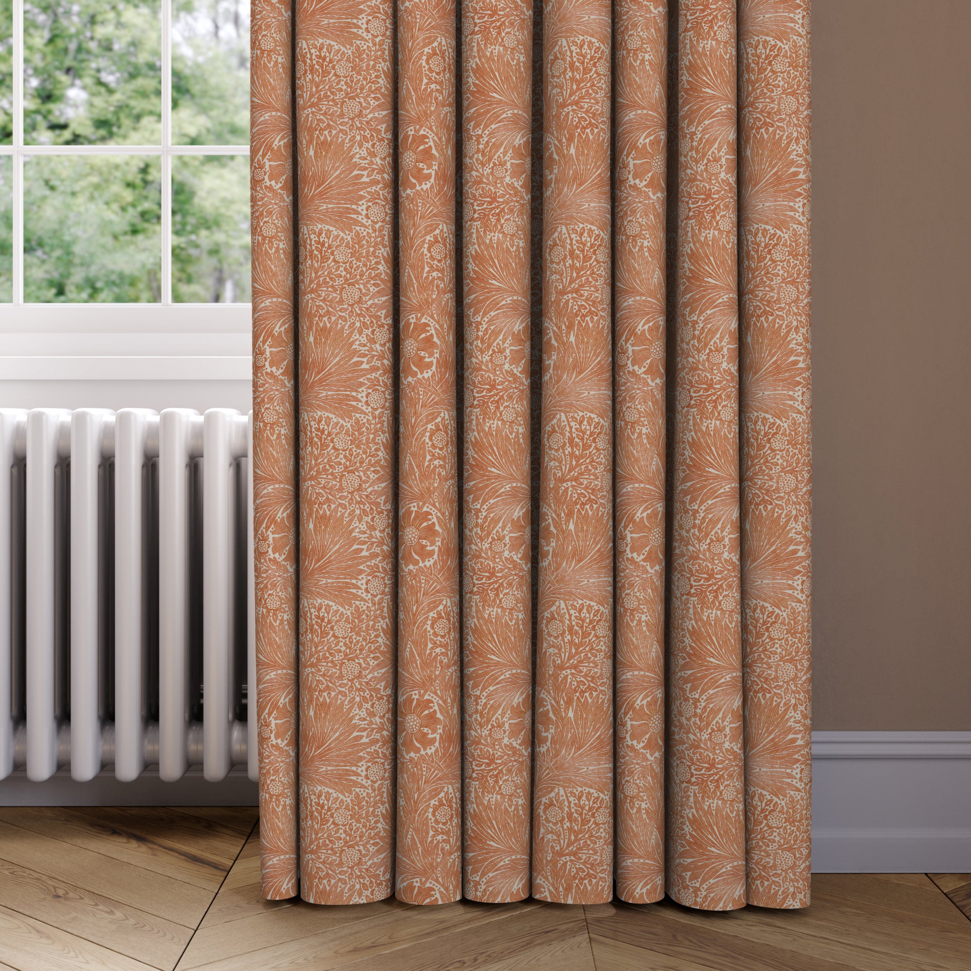 William Morris at Home Marigold Made to Measure Curtains William Morris Marigold Rust