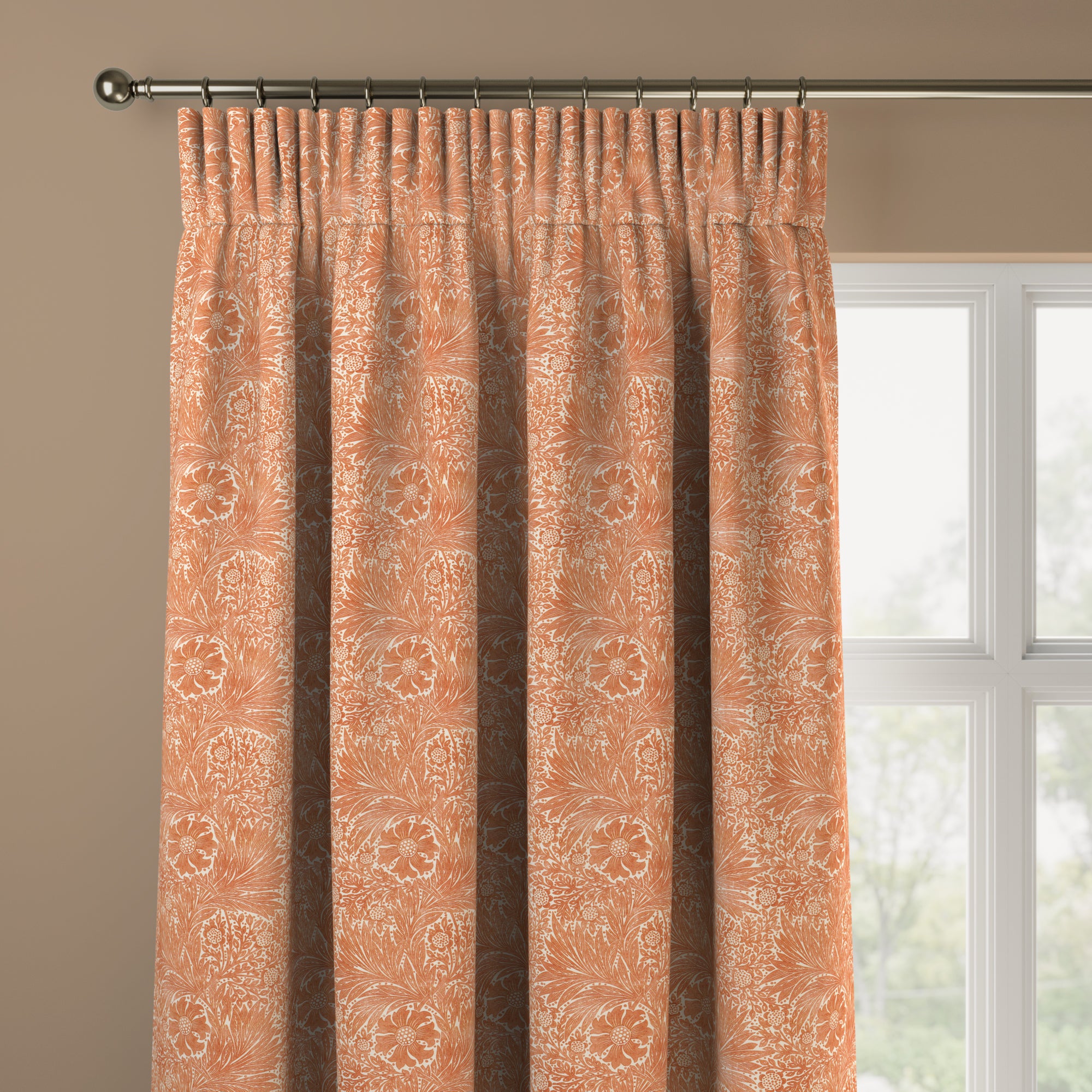 William Morris at Home Marigold Made to Measure Curtains William Morris Marigold Rust