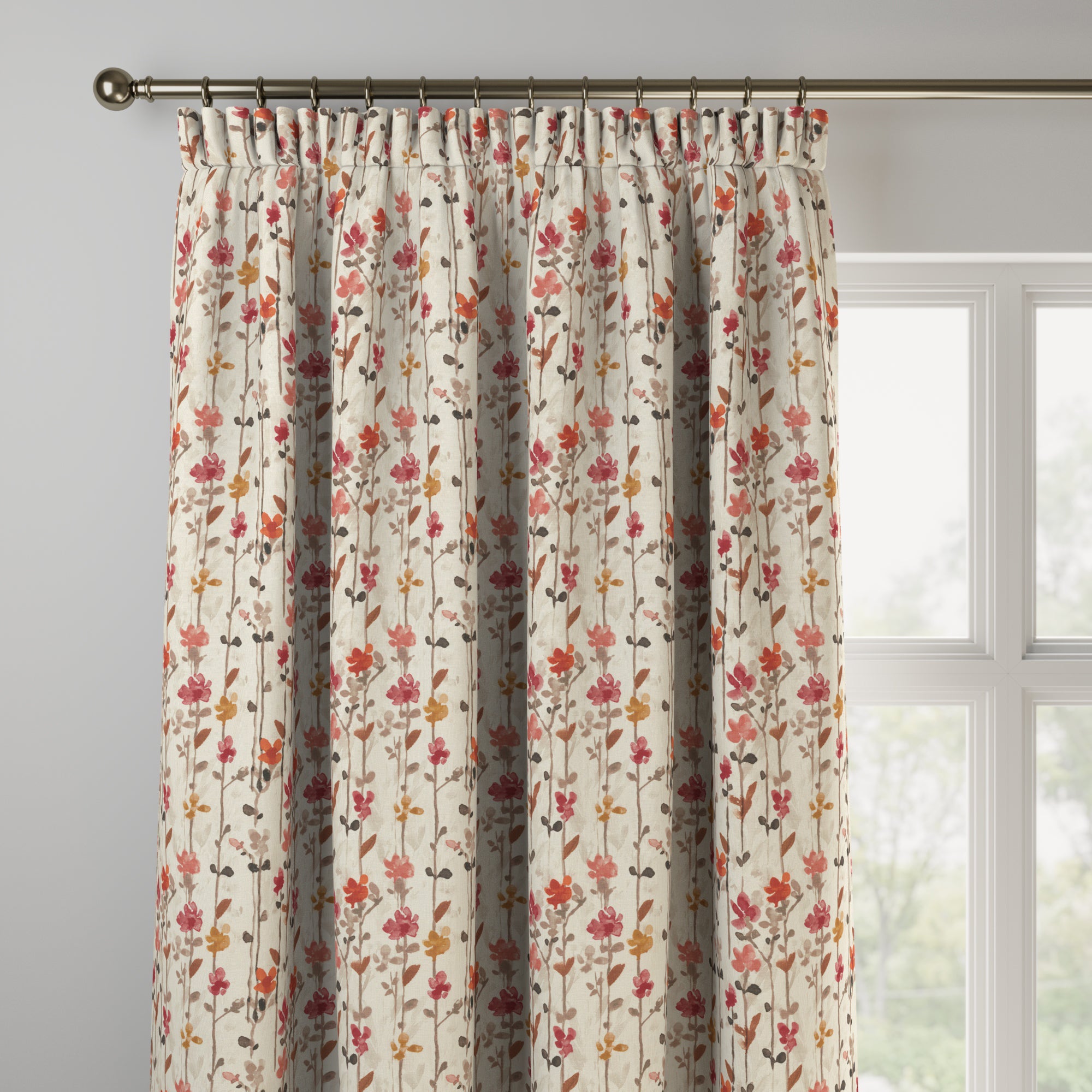 Woodland Floral Made to Measure Curtains Woodland Floral Raspberry