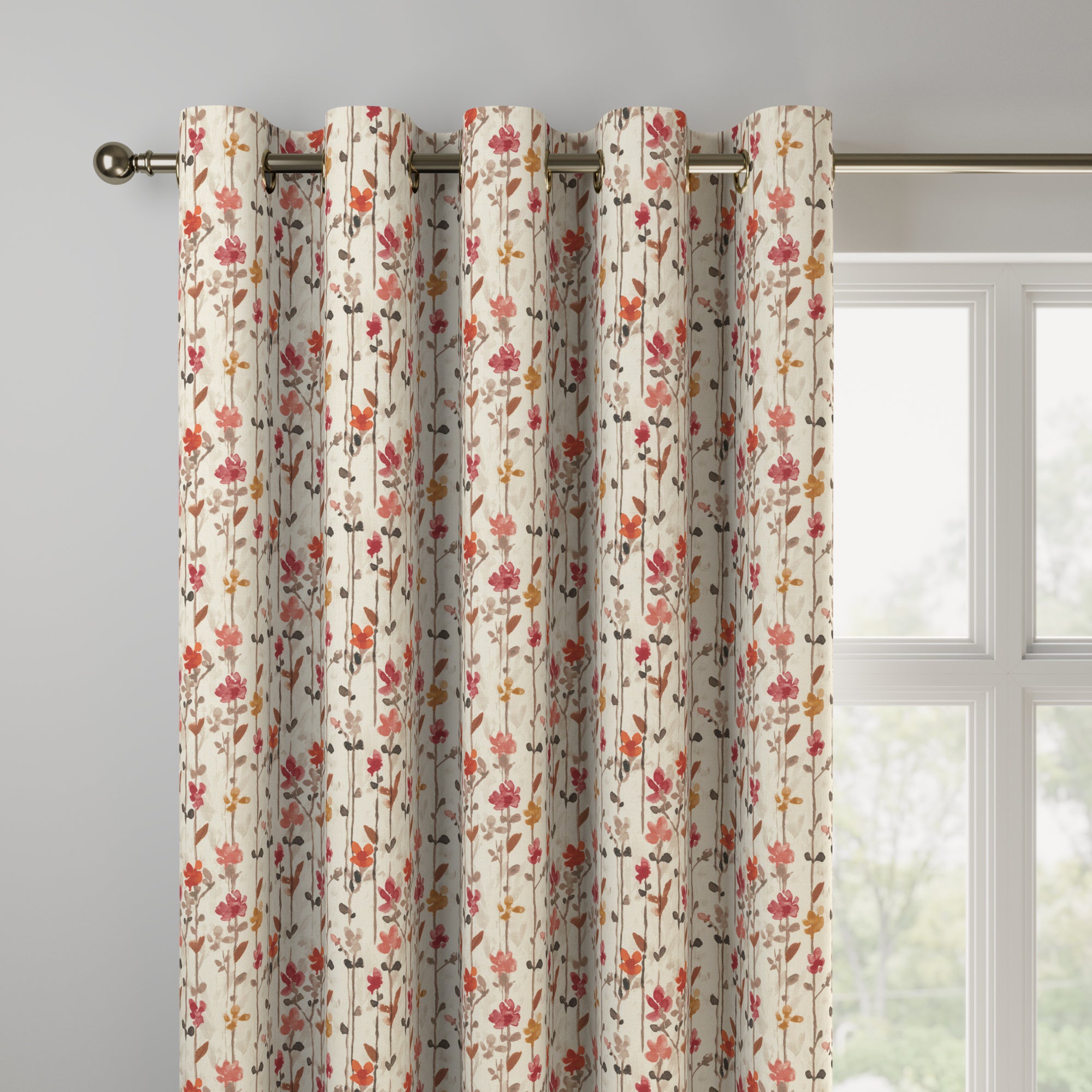 Woodland Floral Made to Measure Curtains Woodland Floral Raspberry