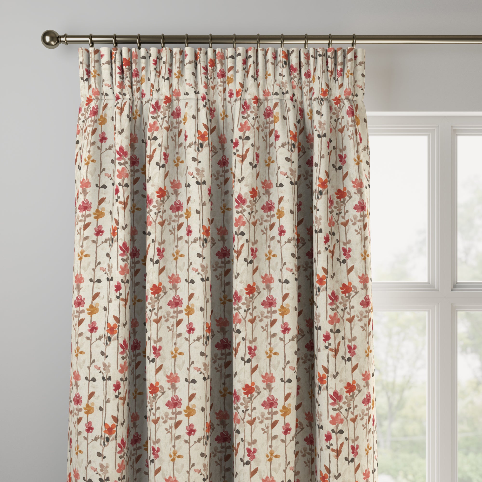 Woodland Floral Made to Measure Curtains Woodland Floral Raspberry