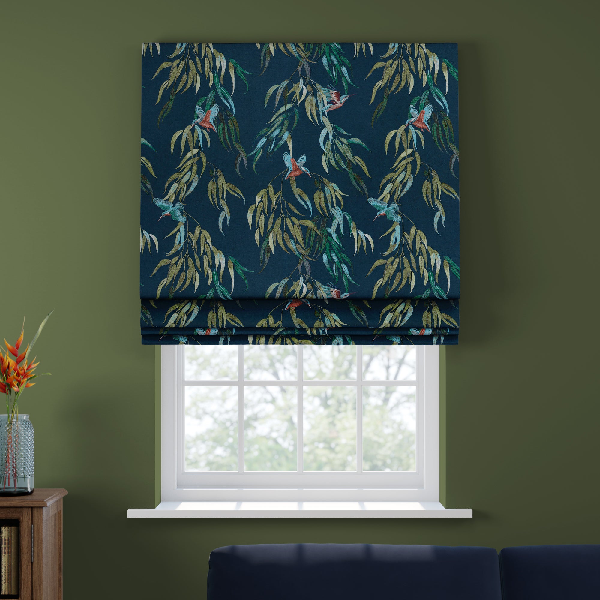 Kingfisher Made to Measure Roman Blind Kingfisher Teal